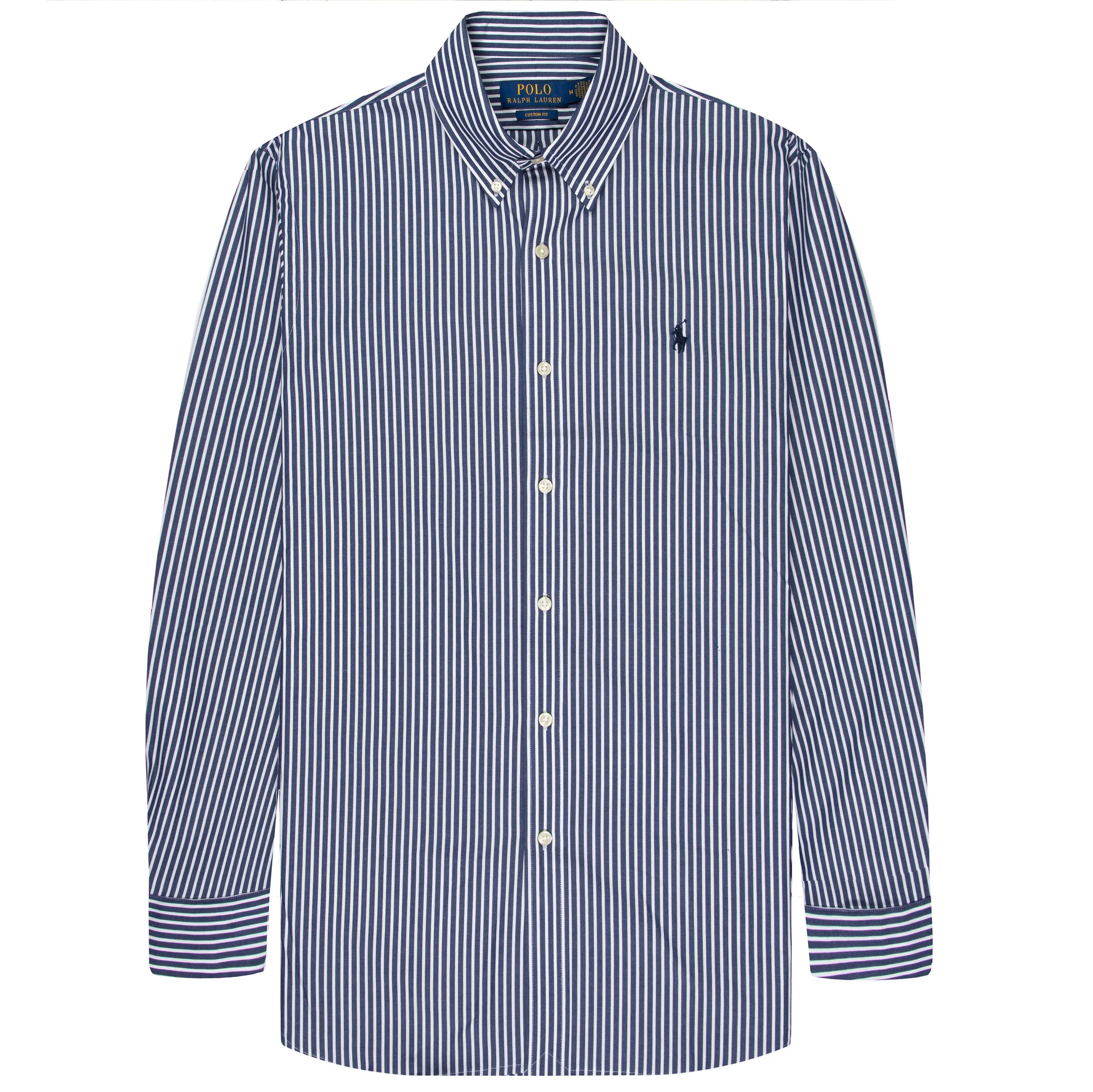 Ralph Lauren Custom Fit Stripe Stretch poplin Shirt Navy/White