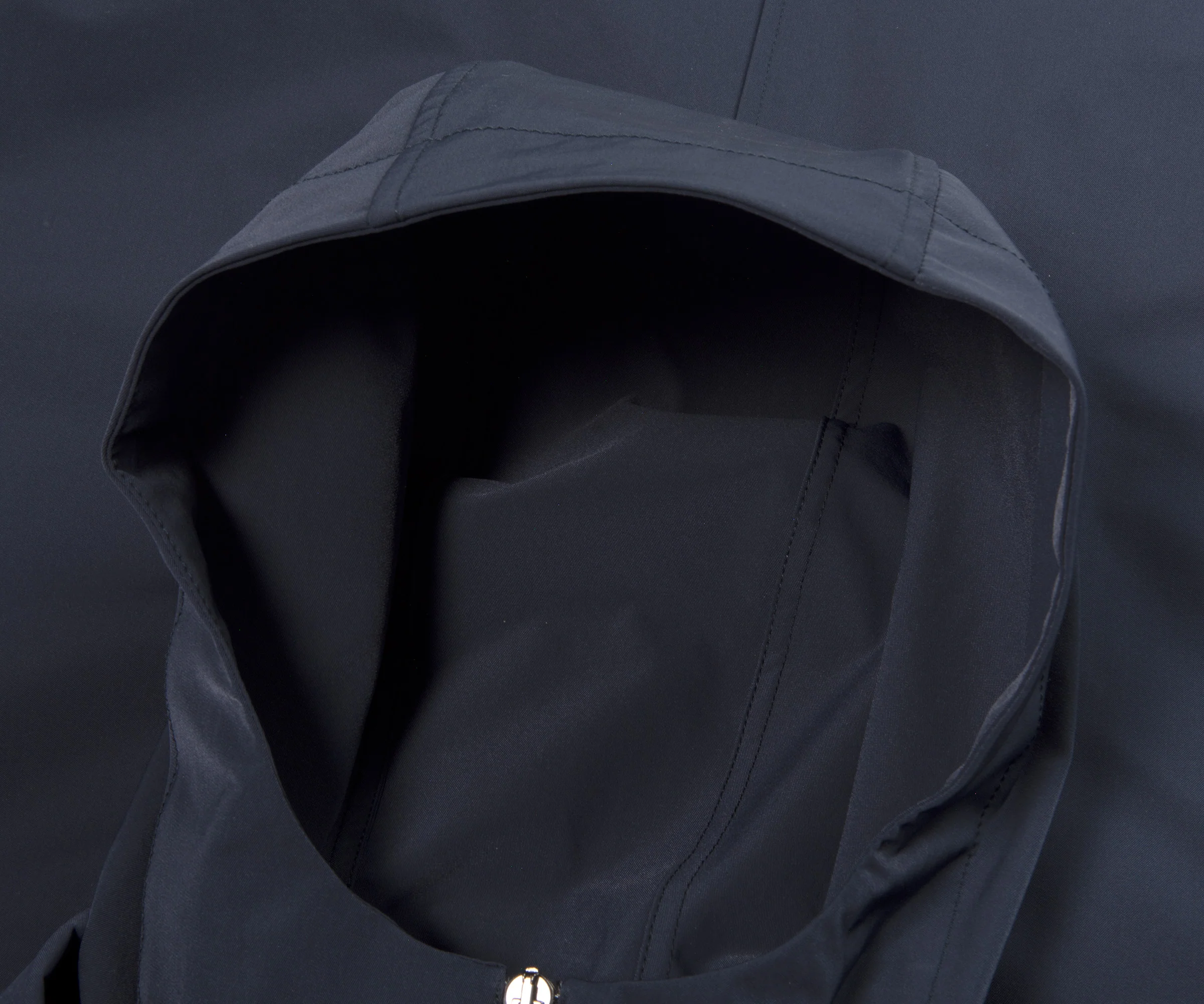 Herno Hooded Trench Coat Navy - Image 2