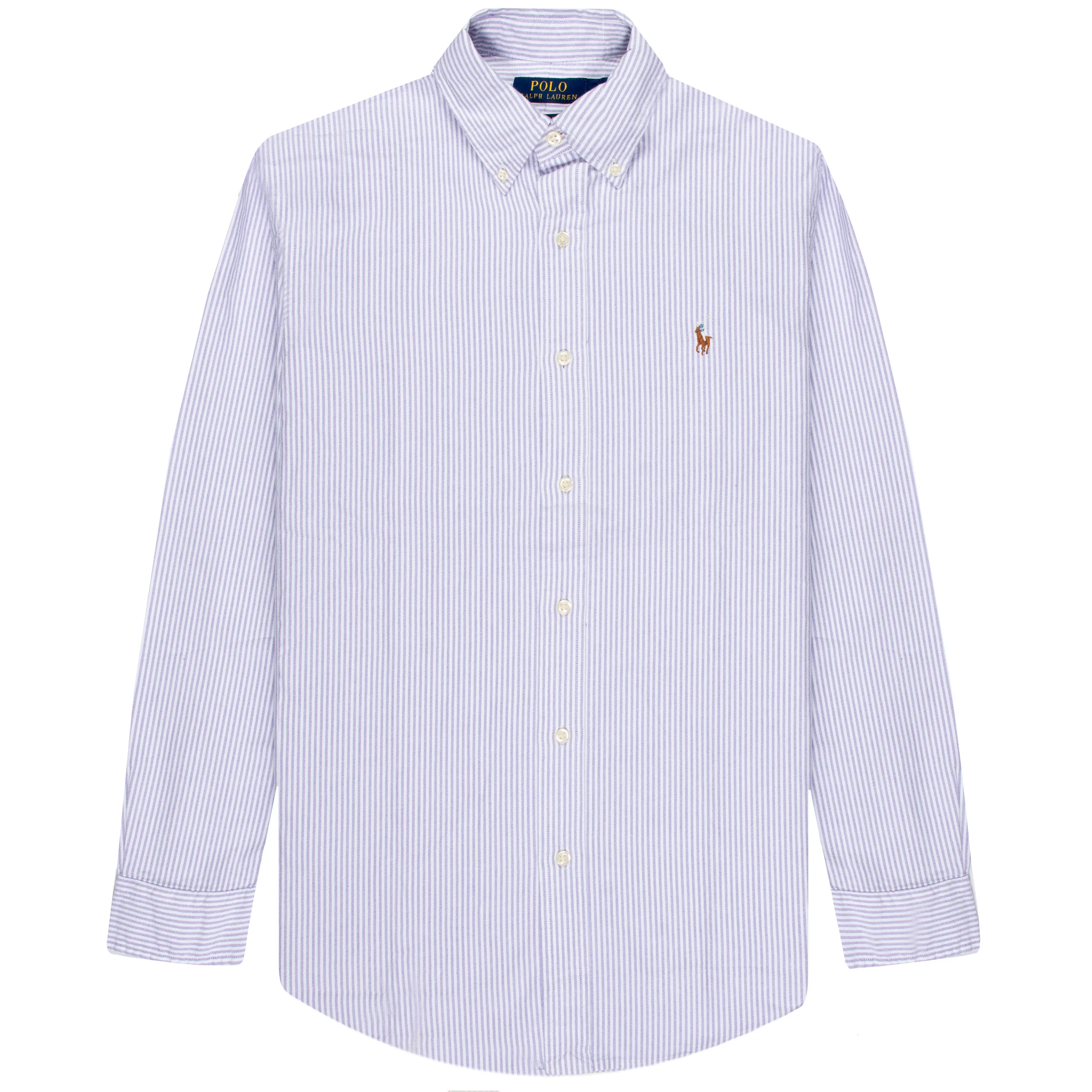 Ralph Lauren Striped Custom Fit LS Shirt Purple/White