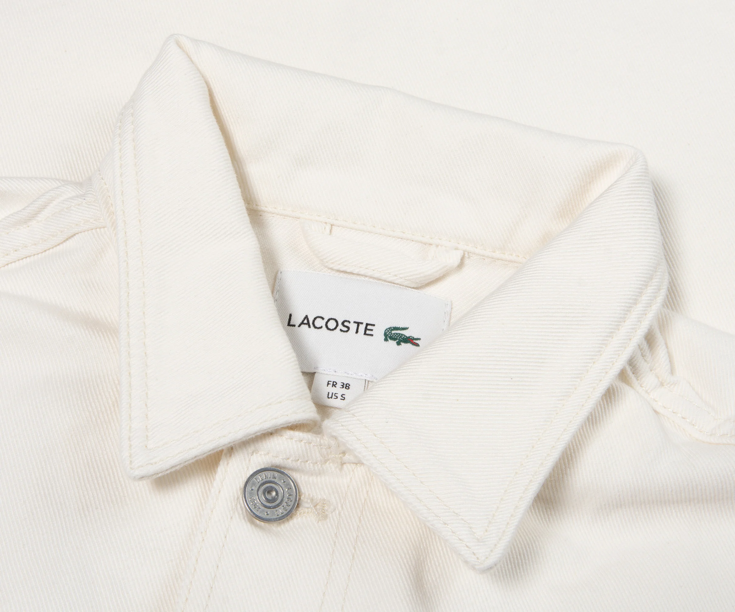 Lacoste Oversized Denim Shaw Jacket White - Image 2
