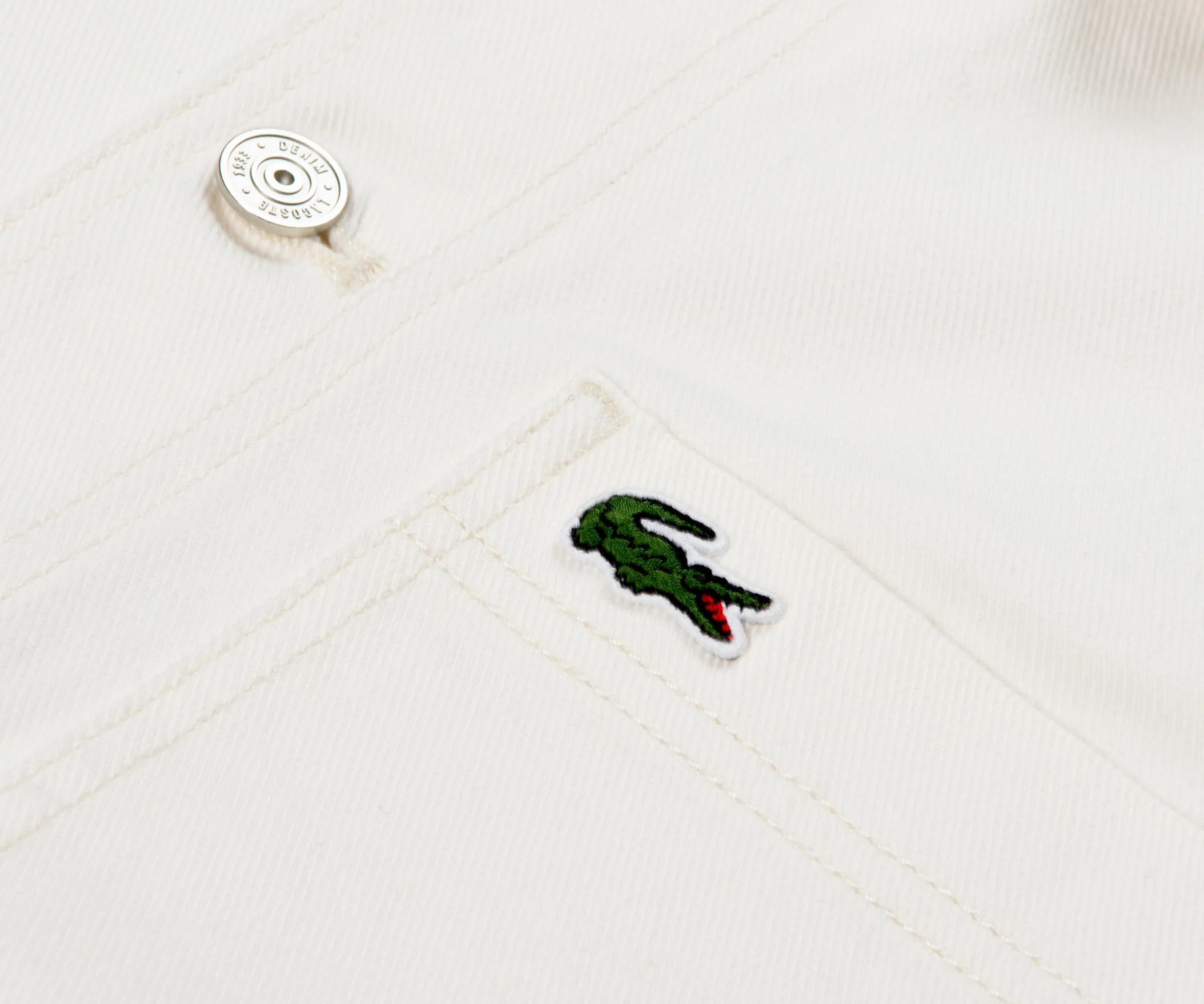 Lacoste Oversized Denim Shaw Jacket White - Image 3