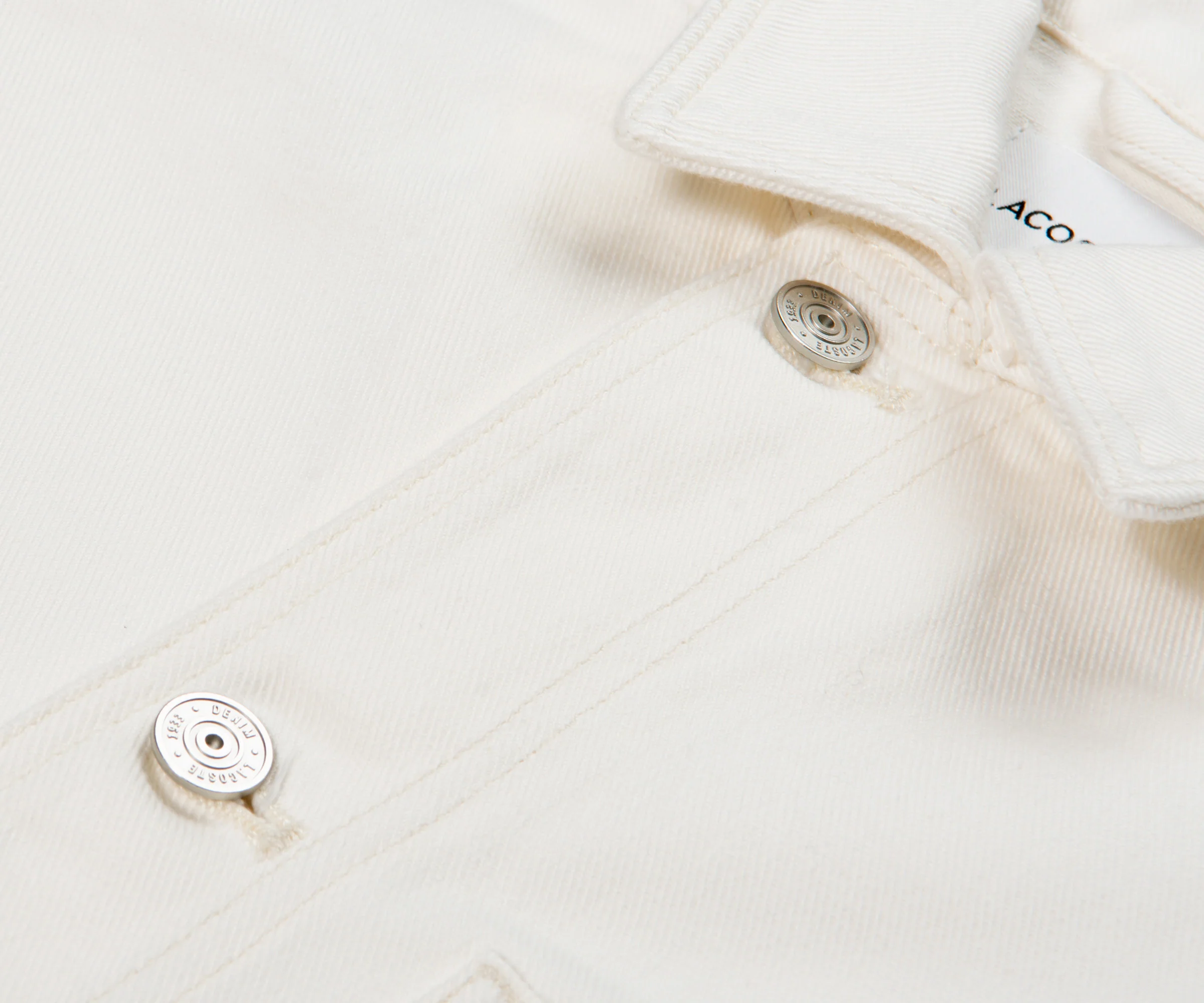 Lacoste Oversized Denim Shaw Jacket White - Image 4