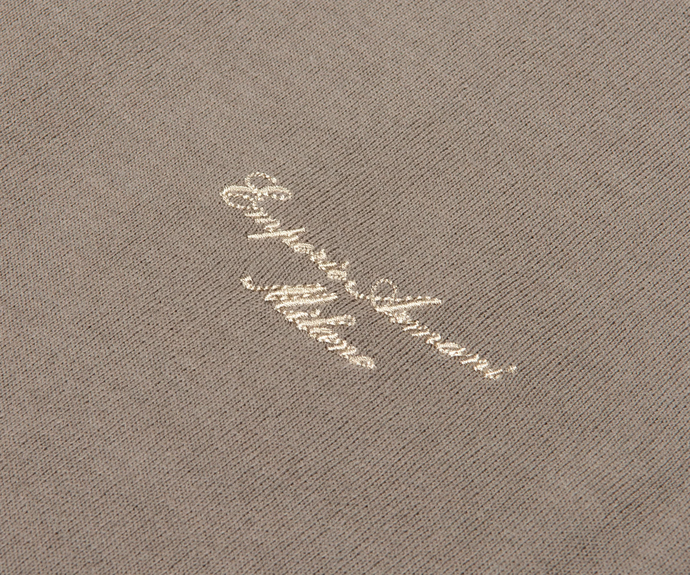 Emporio Armani Embroidered Logo Knitted Sweater Driftwood Fog - Image 3