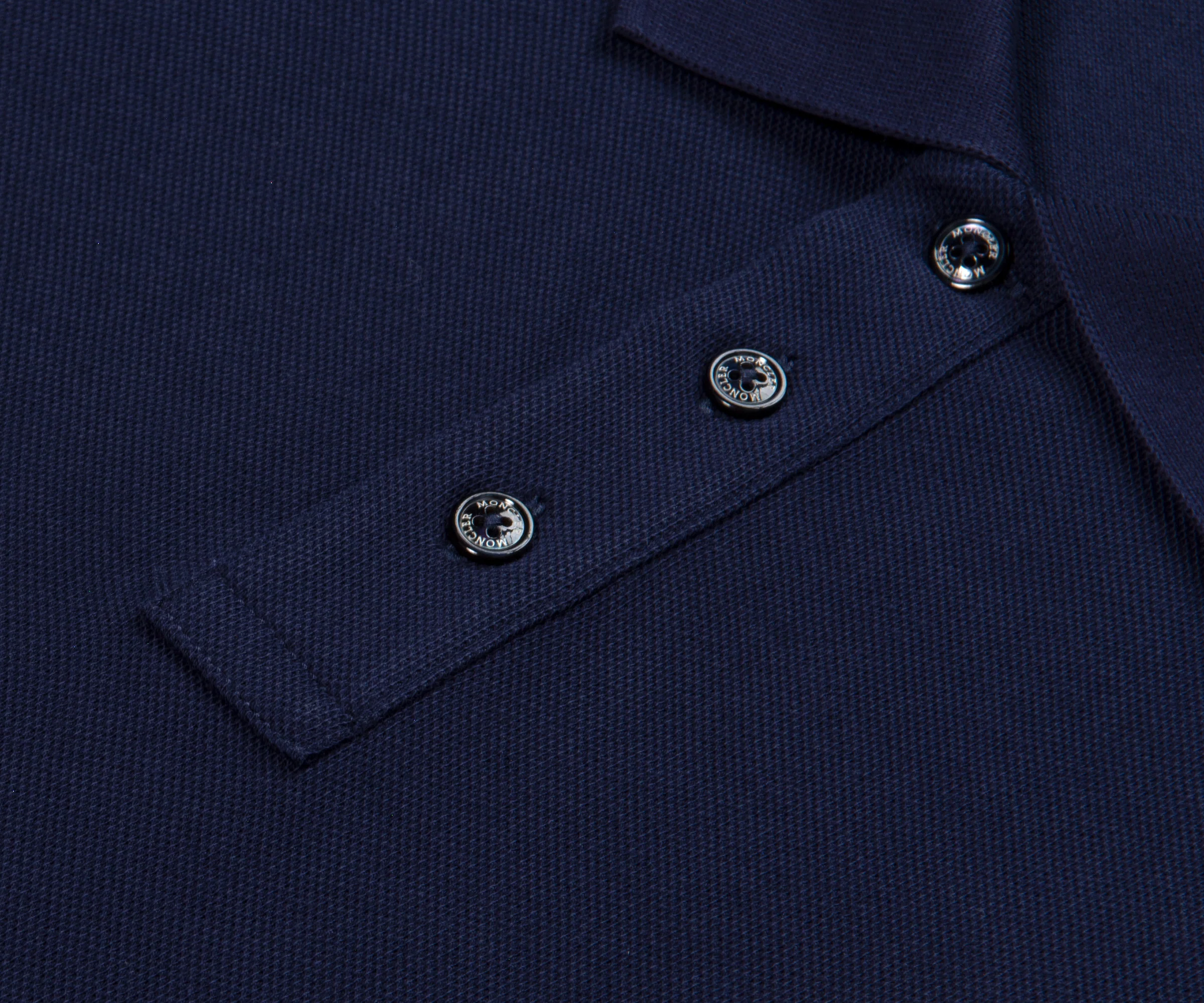 Moncler Classic Logo Patch Polo Navy - Image 2
