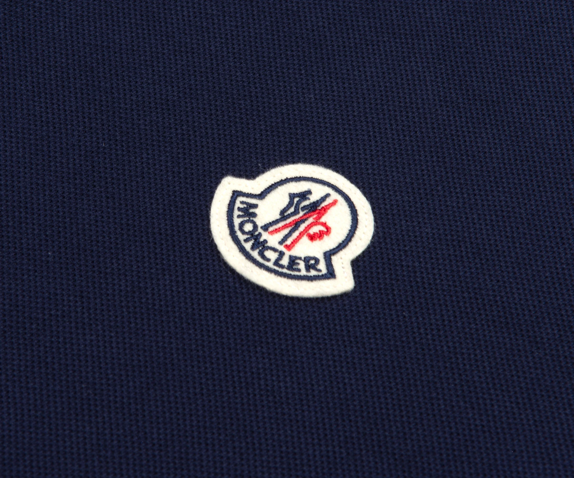 Moncler Classic Logo Patch Polo Navy - Image 3