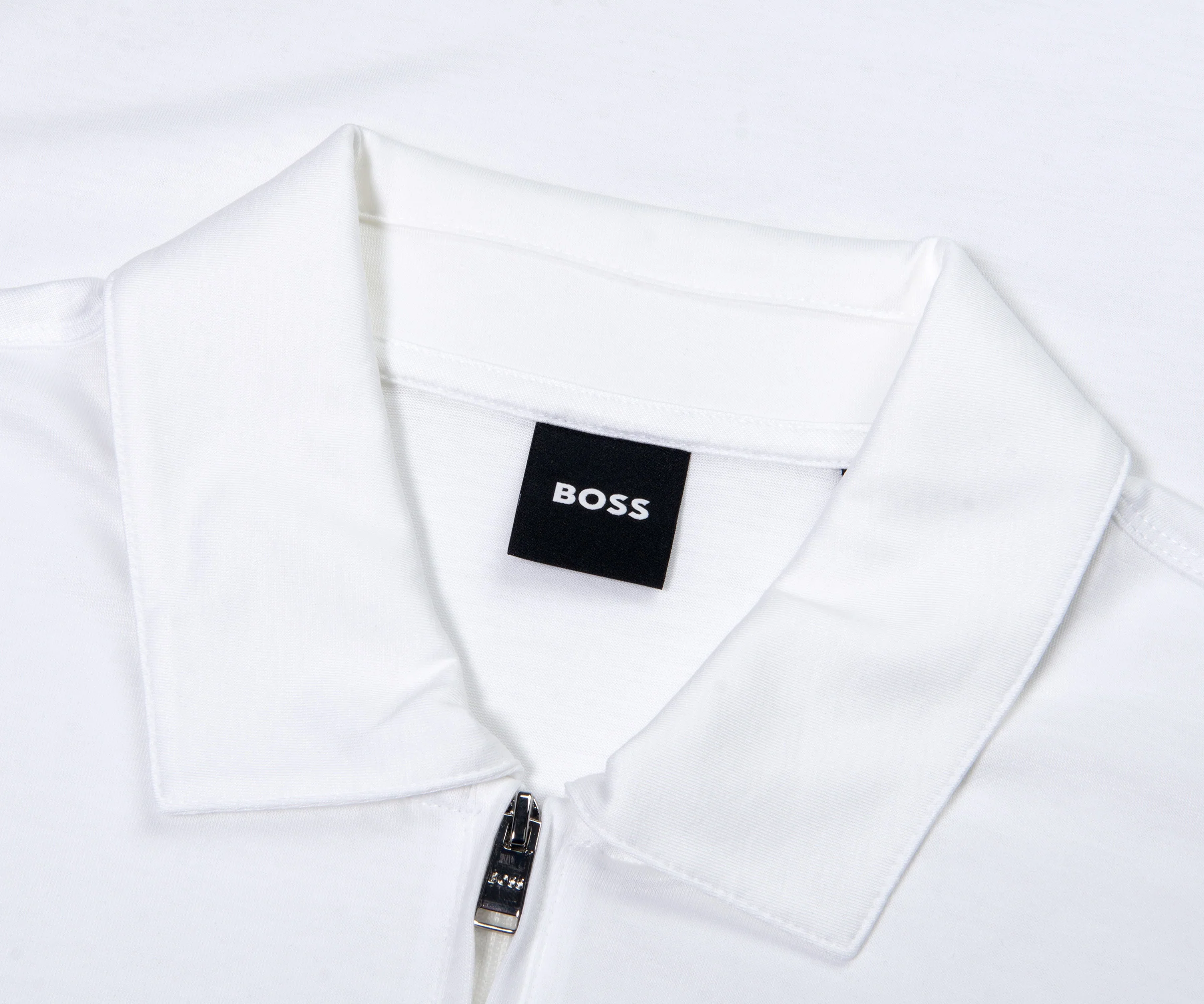 BOSS H-Paras Zip Up SS Polo White - Image 2