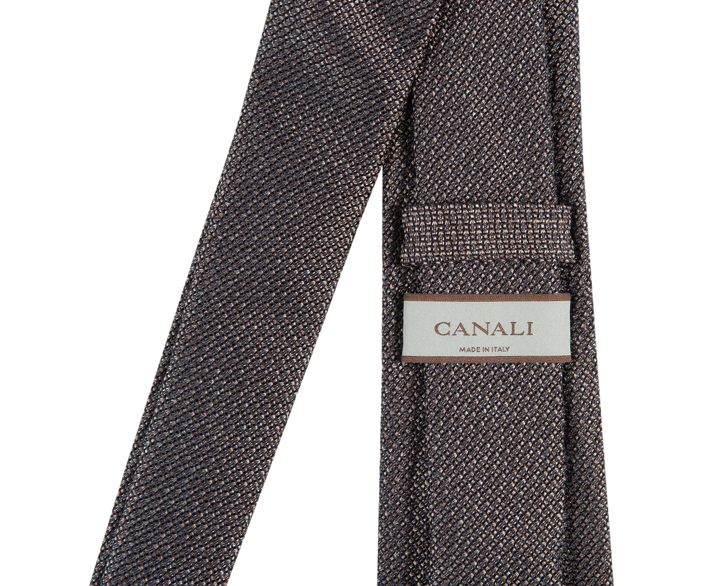 Canali Knitted Patterned Tie Brown - Image 2