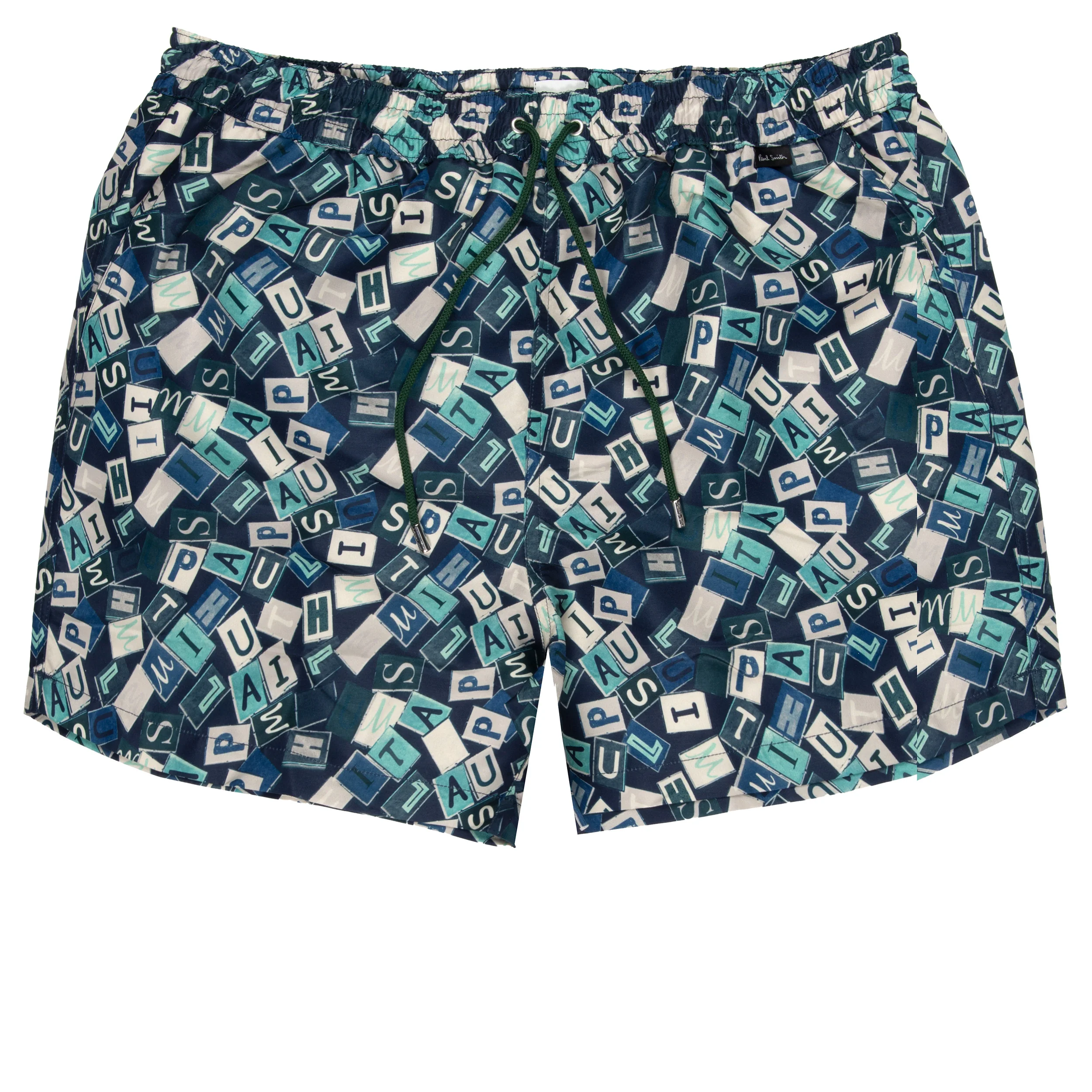 Paul Smith Lettered Logo Swim Shorts Petrol Green