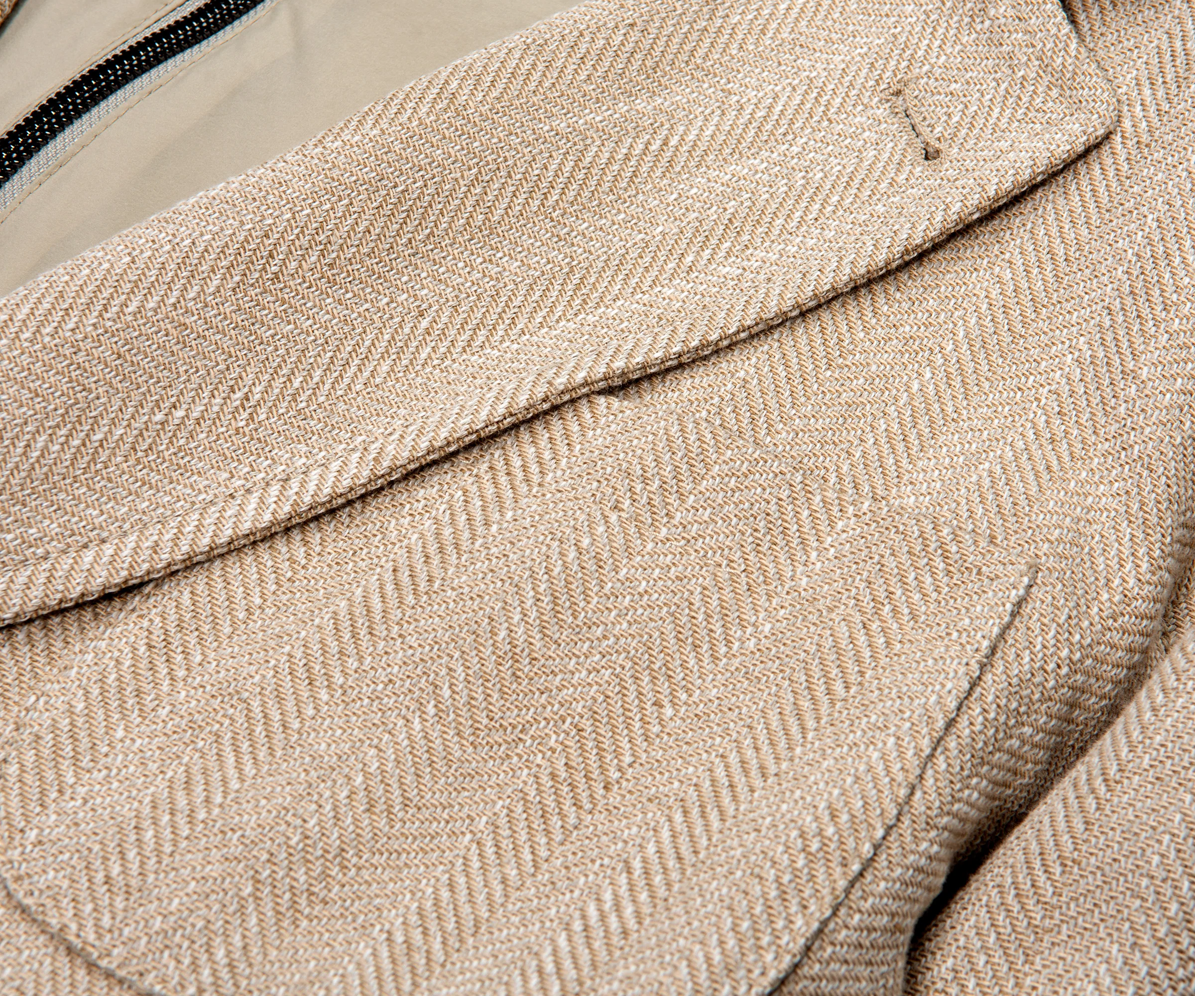 Herno Linen Blazer With Nylon Removable Hood Beige - Image 6