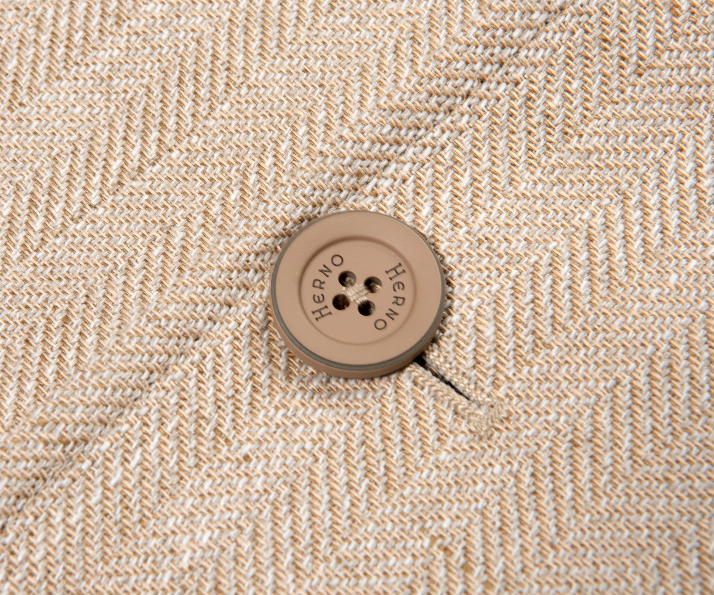 Herno Linen Blazer With Nylon Removable Hood Beige - Image 7
