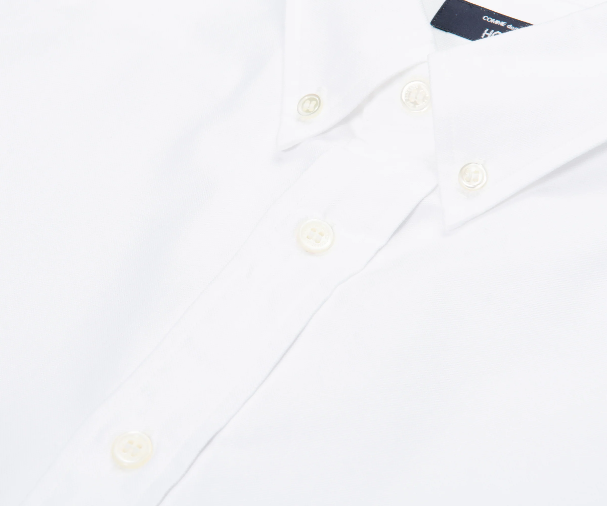 Comme Des Garcons Hem Logo Cotton Shirt White - Image 3