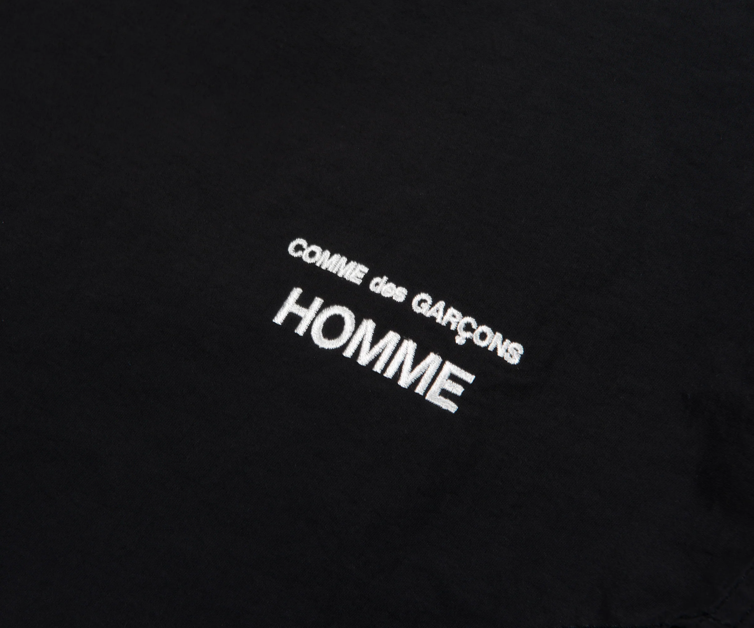 Comme Des Garcons Hem SS Logo Nylon Shirt Black - Image 5
