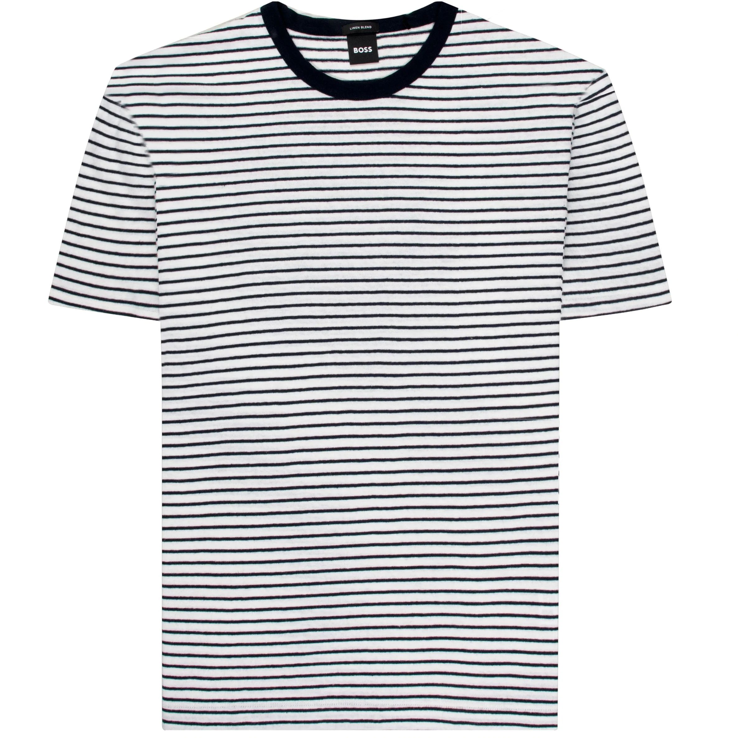 BOSS H-Taut Striped Soft T-Shirt Navy/White