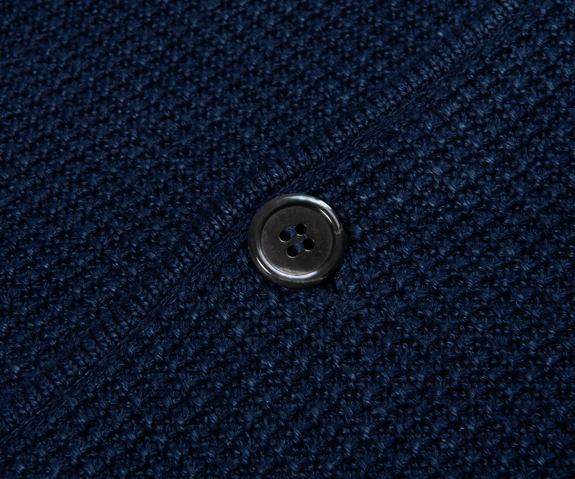 Thom Browne Linen Cotton 4-Bar Cardigan Jacket Navy - Image 4