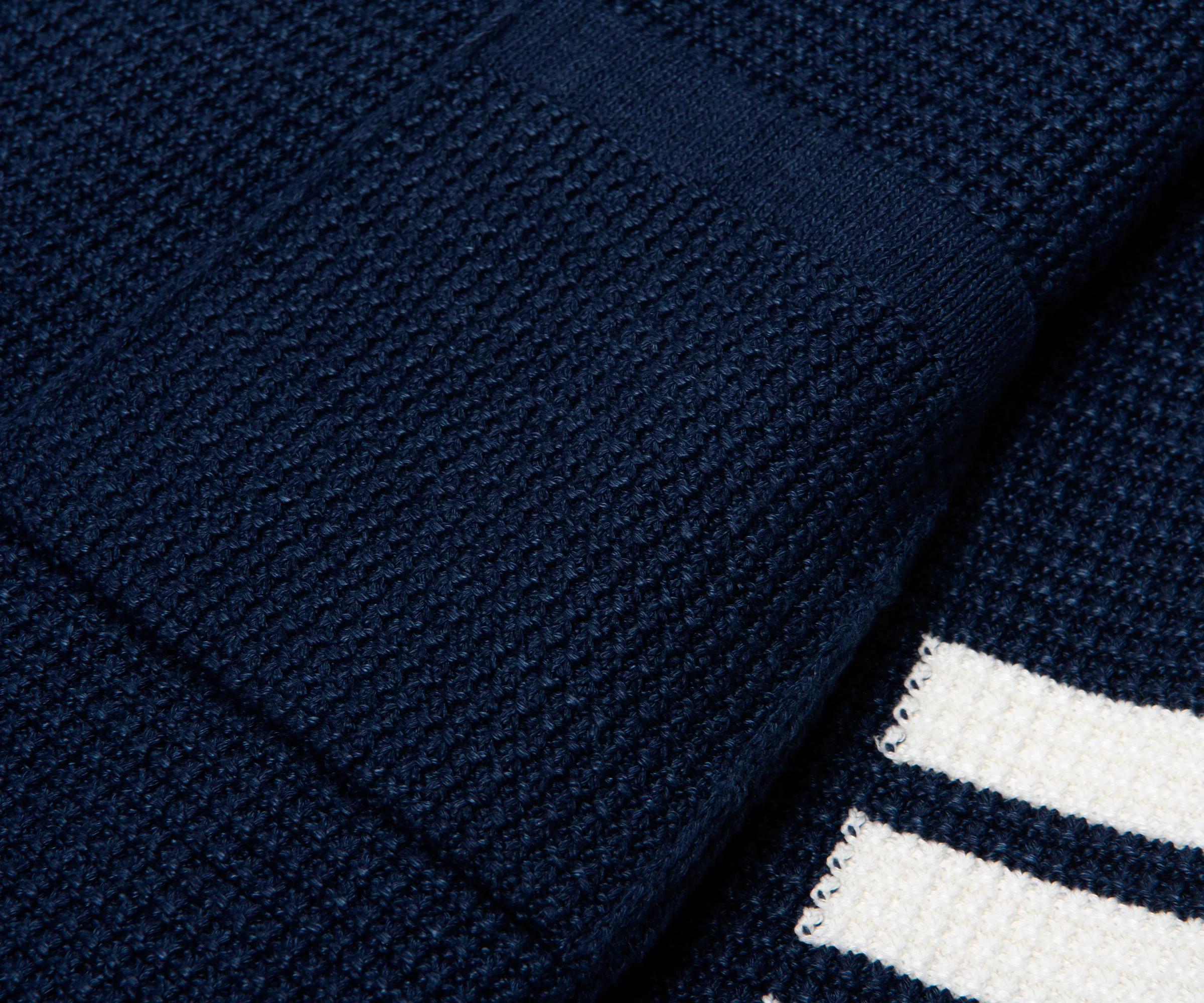 Thom Browne Linen Cotton 4-Bar Cardigan Jacket Navy - Image 5