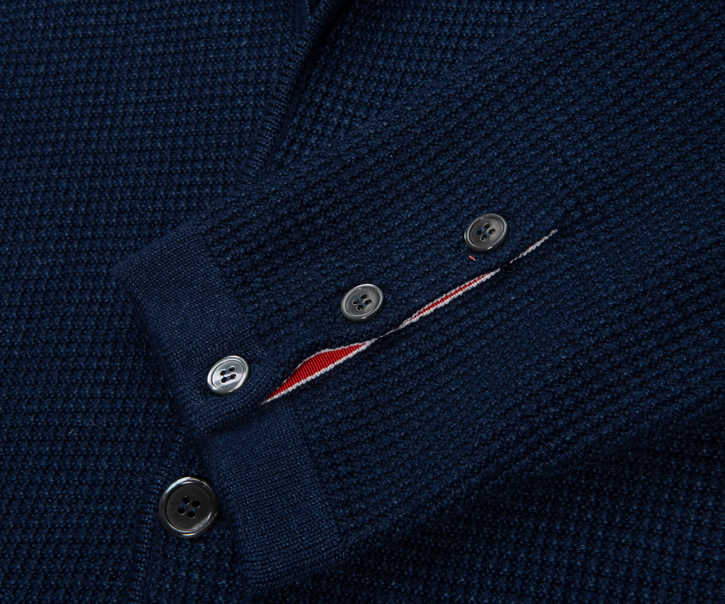 Thom Browne Linen Cotton 4-Bar Cardigan Jacket Navy - Image 6