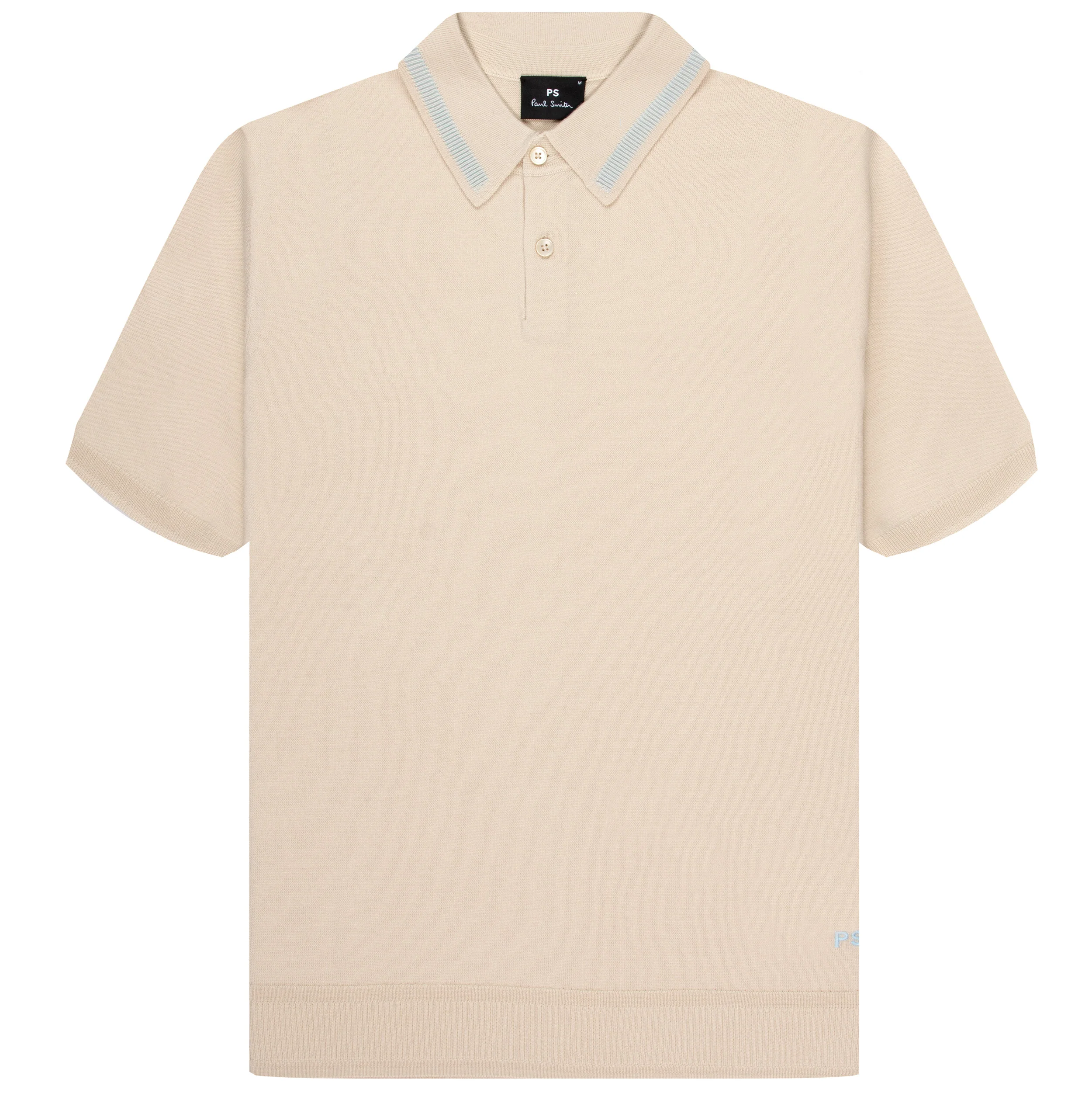 Paul Smith PS Merino Wool Stitch Detailed Collar Polo Off White