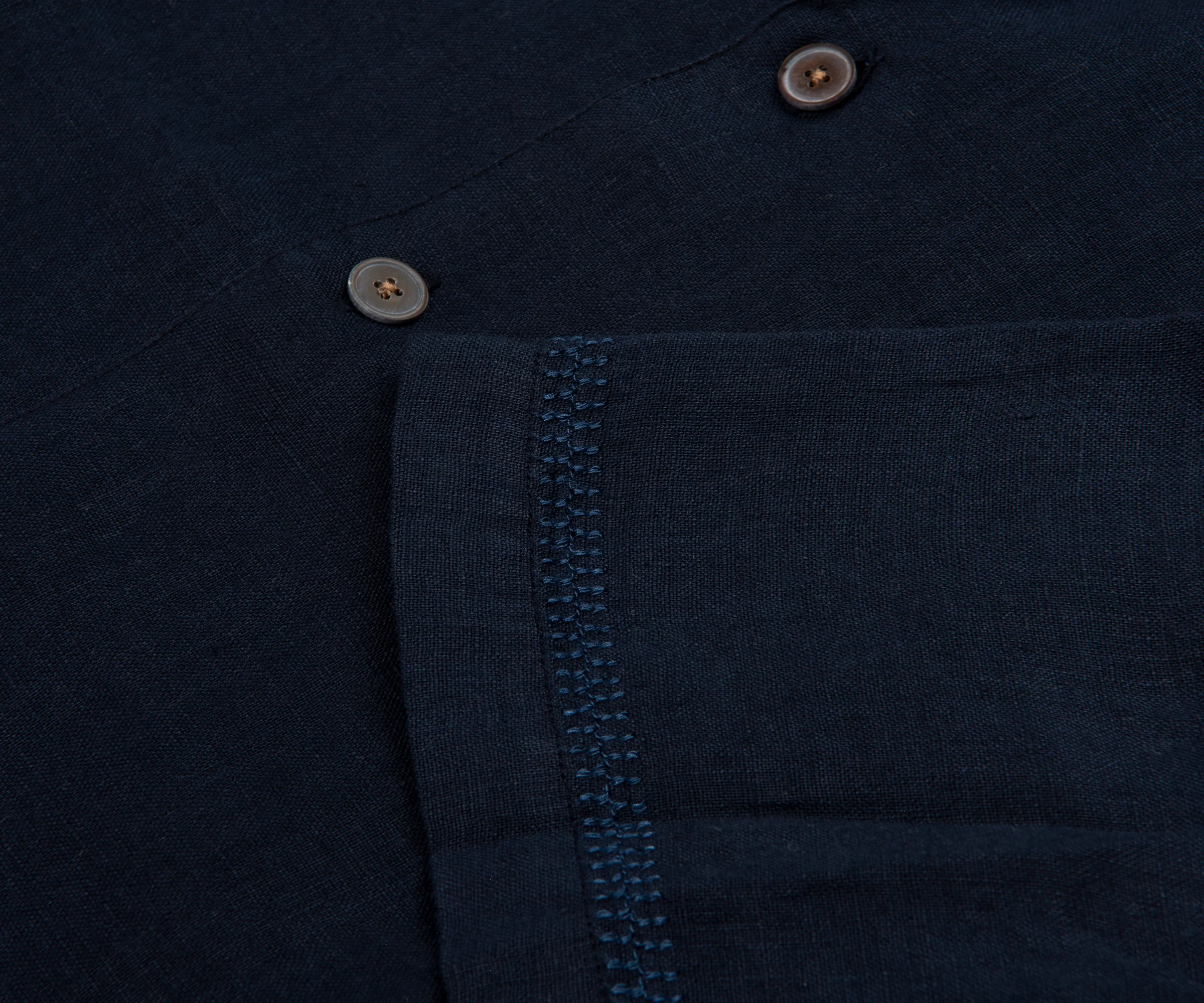 Paul Smith PS Linen SS Shirt Navy - Image 5