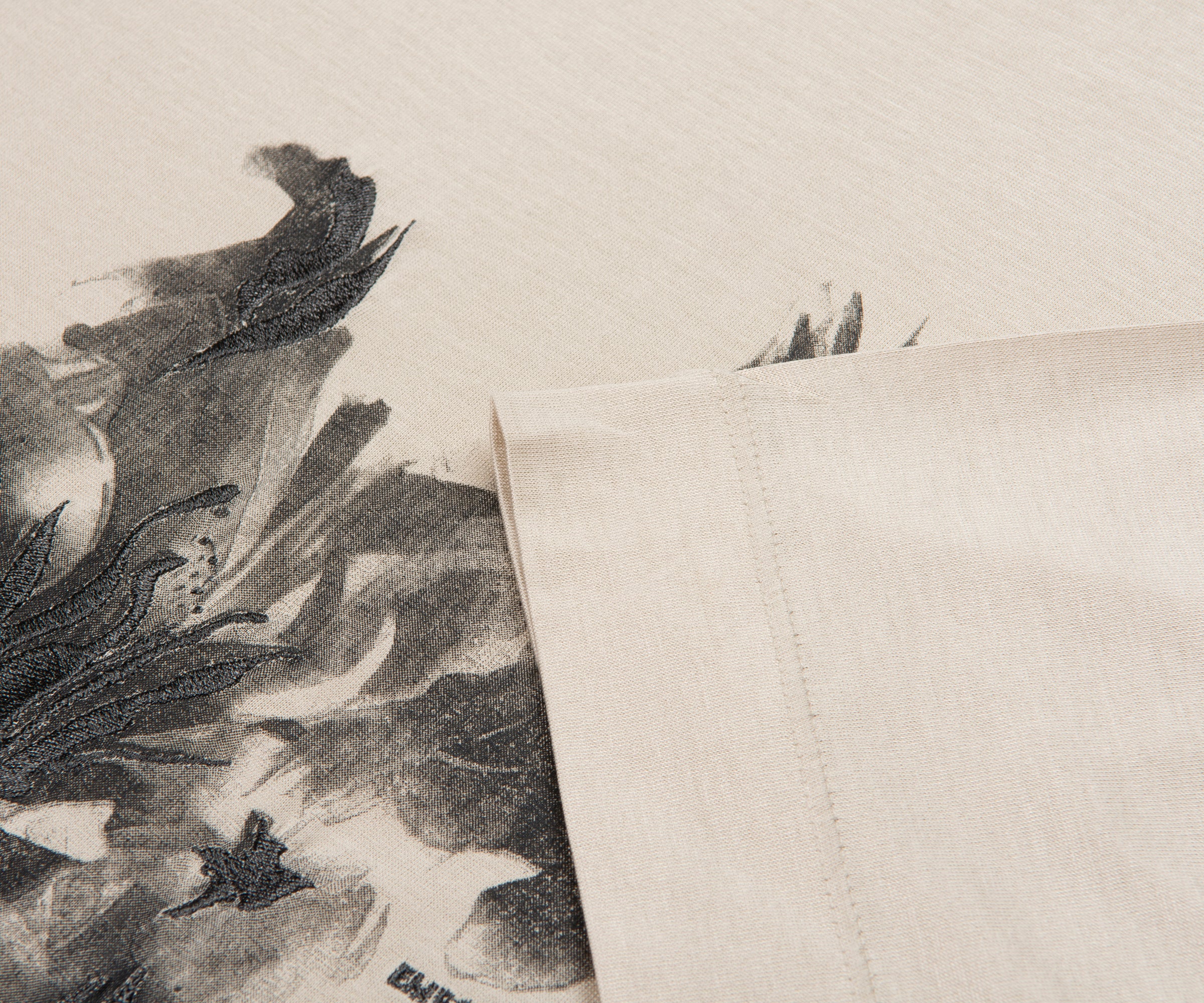 Emporio Armani Floral Printed T-Shirt Silver - Image 3