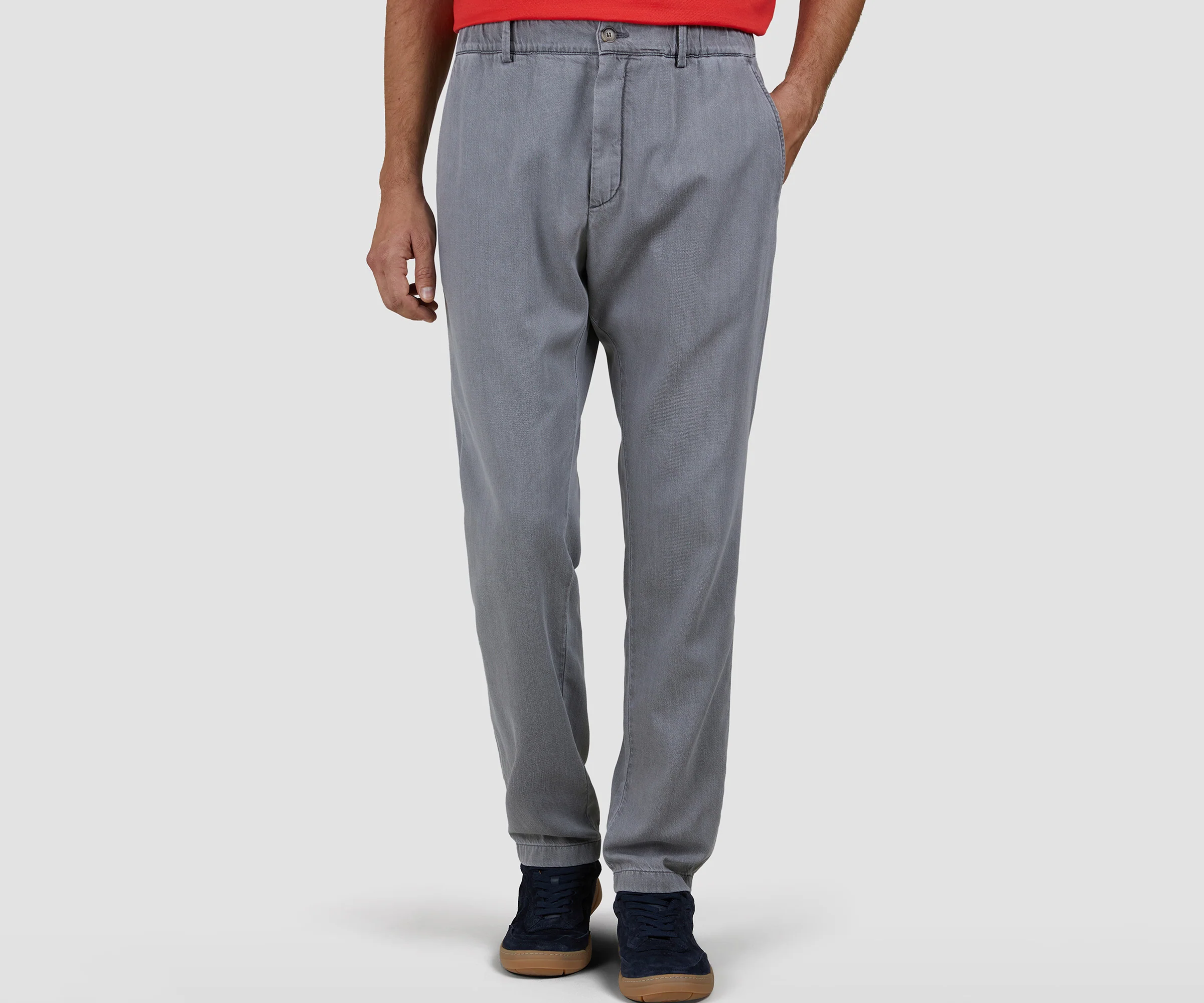 Paul & Shark Grey Soft Drawstring Chinos Washed - Image 5