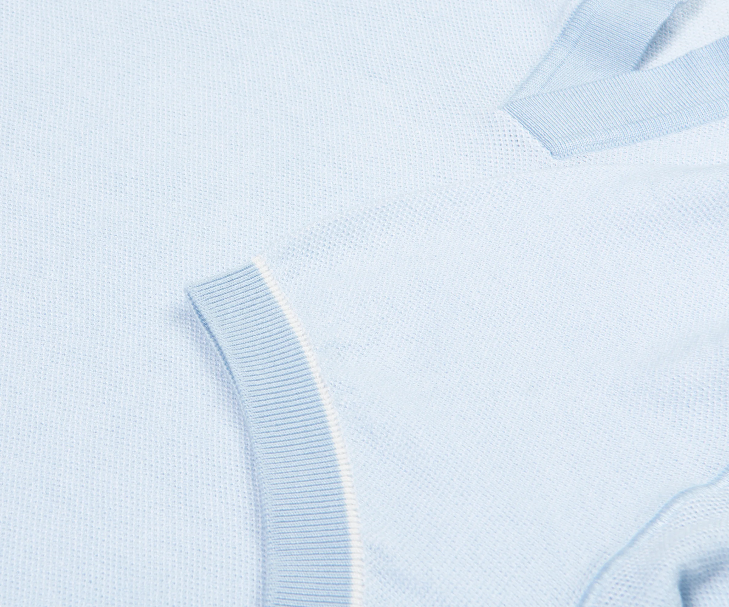 Boss H-Jianluca Knit Polo With Johnny Collar Light Blue - Image 4