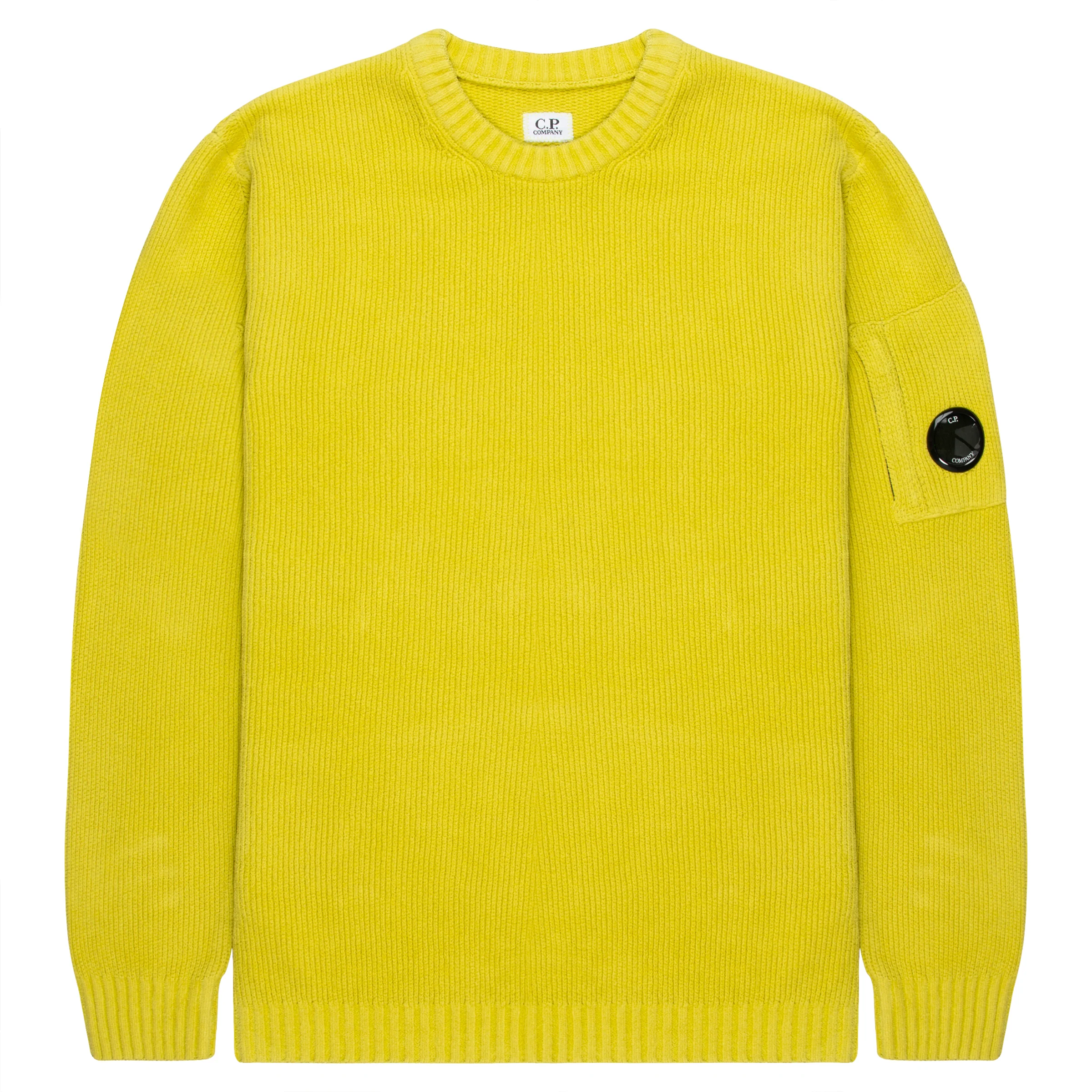 C.P. Company Acid Yellow Knit Crew Neck Sweater