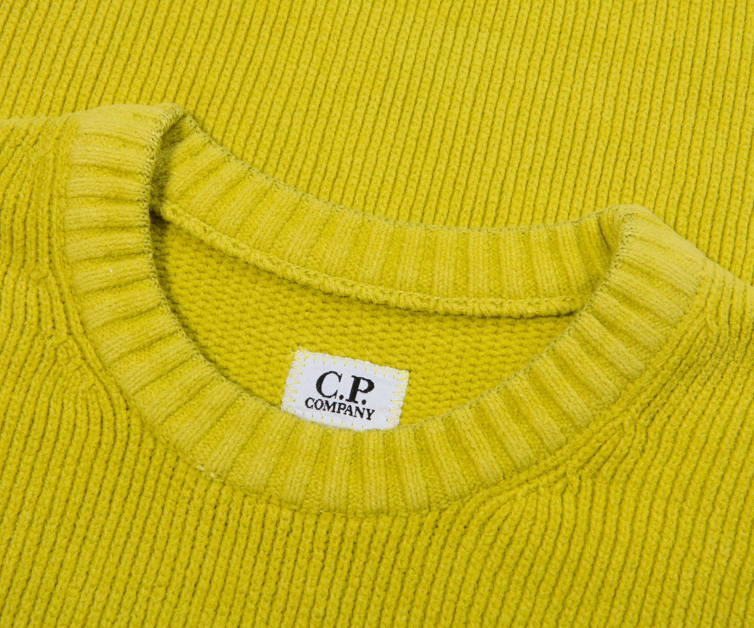 C.P. Company Acid Yellow Knit Crew Neck Sweater - Image 2
