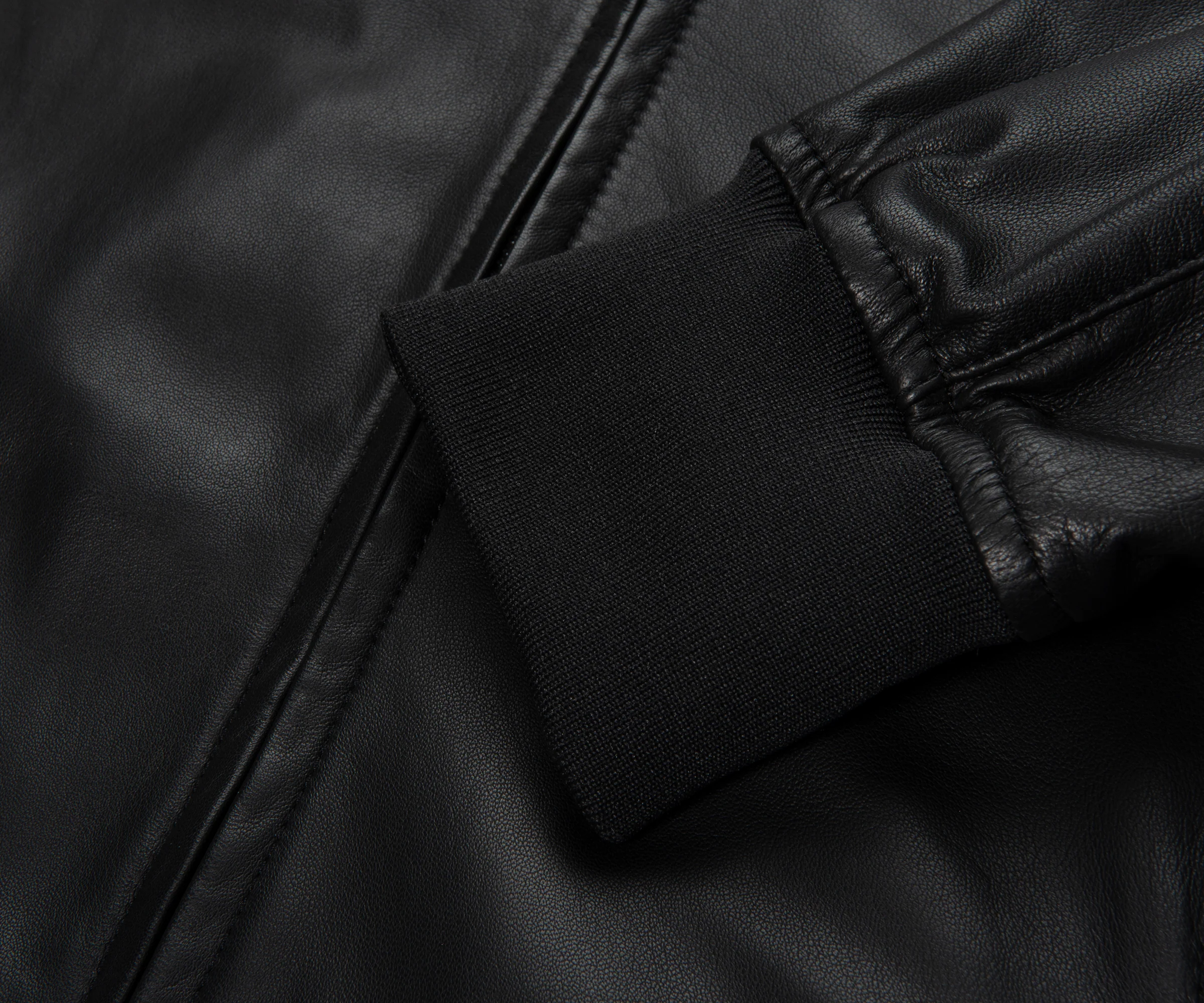 Emporio Armani Black Leather Bomber Jacket - Image 4