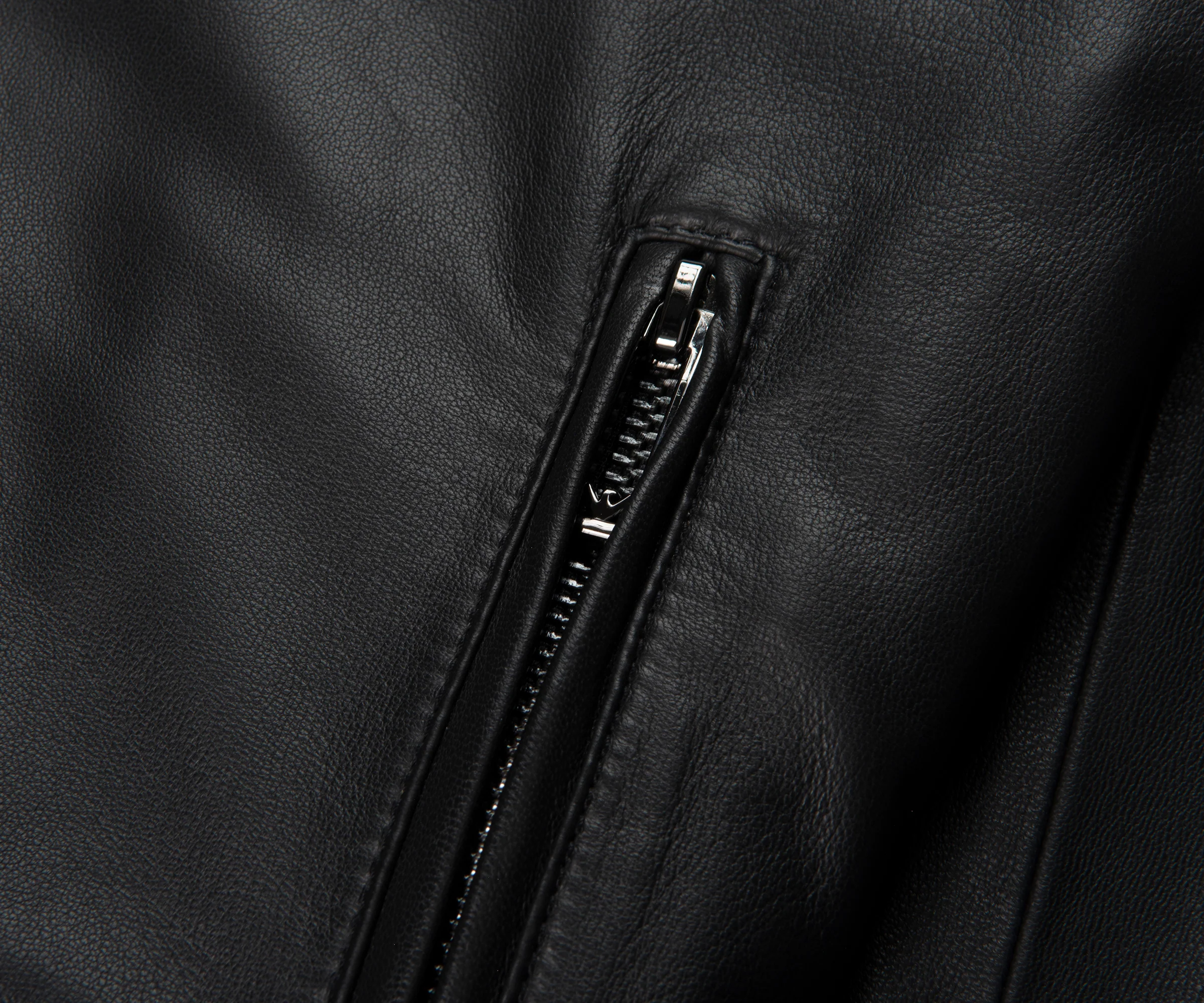 Emporio Armani Black Leather Bomber Jacket - Image 5