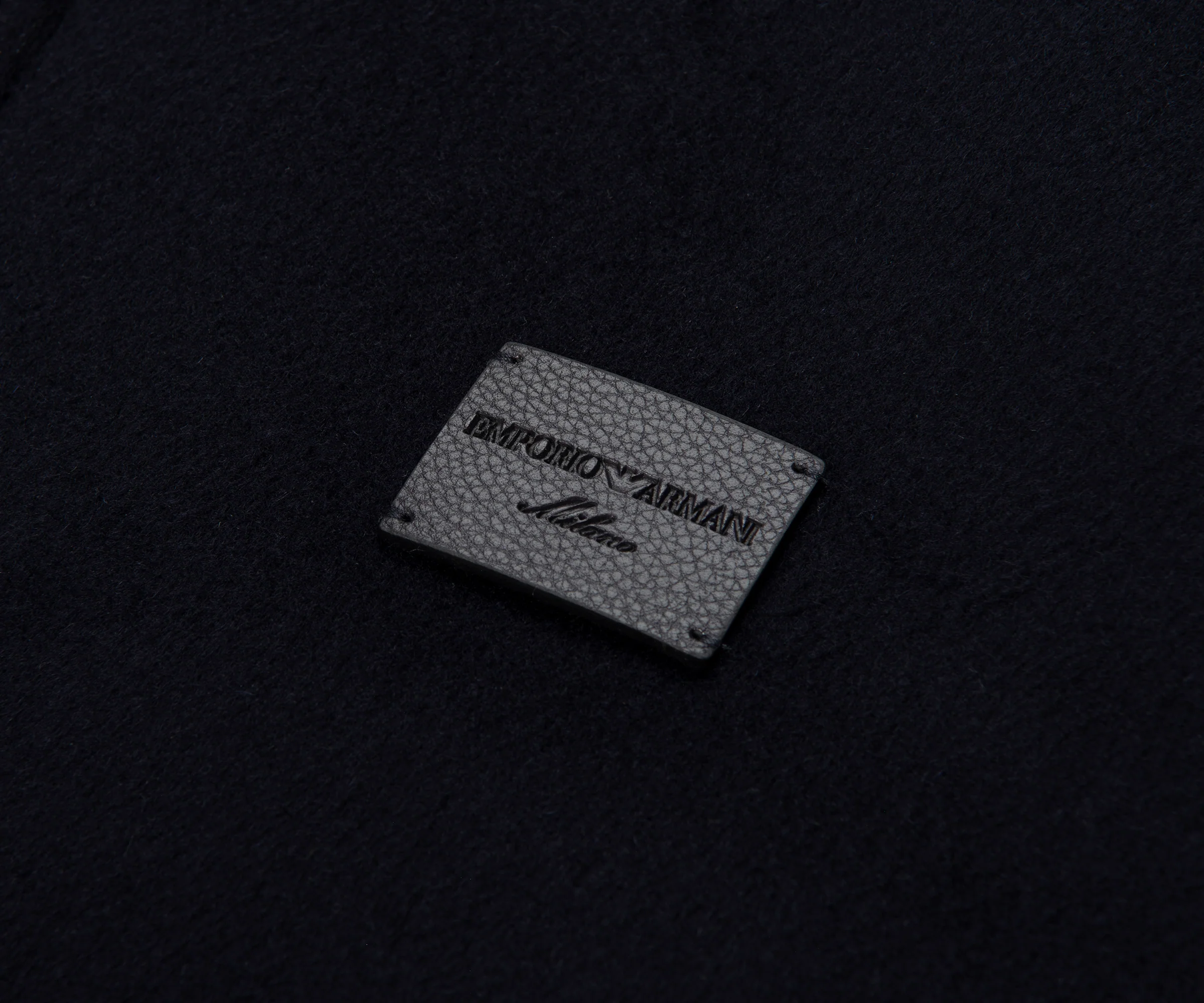 Emporio Armani Navy Heavy Fleece Bomber Sweatshirt - Image 3