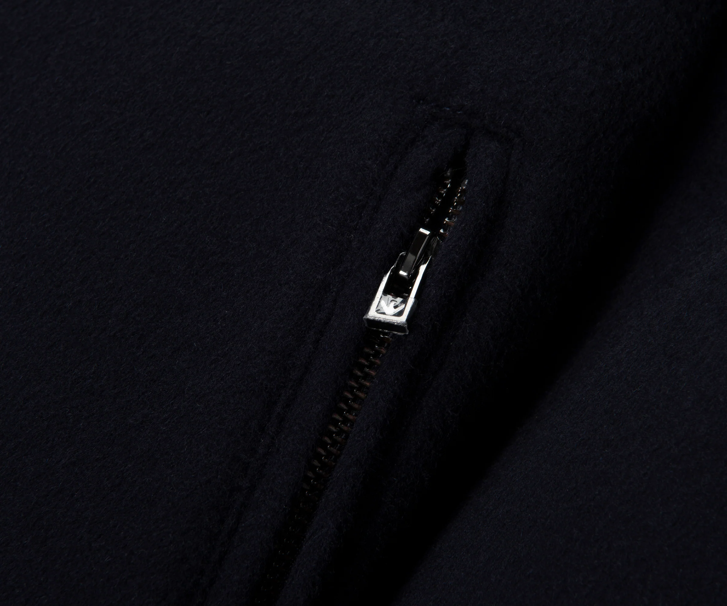 Emporio Armani Navy Heavy Fleece Bomber Sweatshirt - Image 4