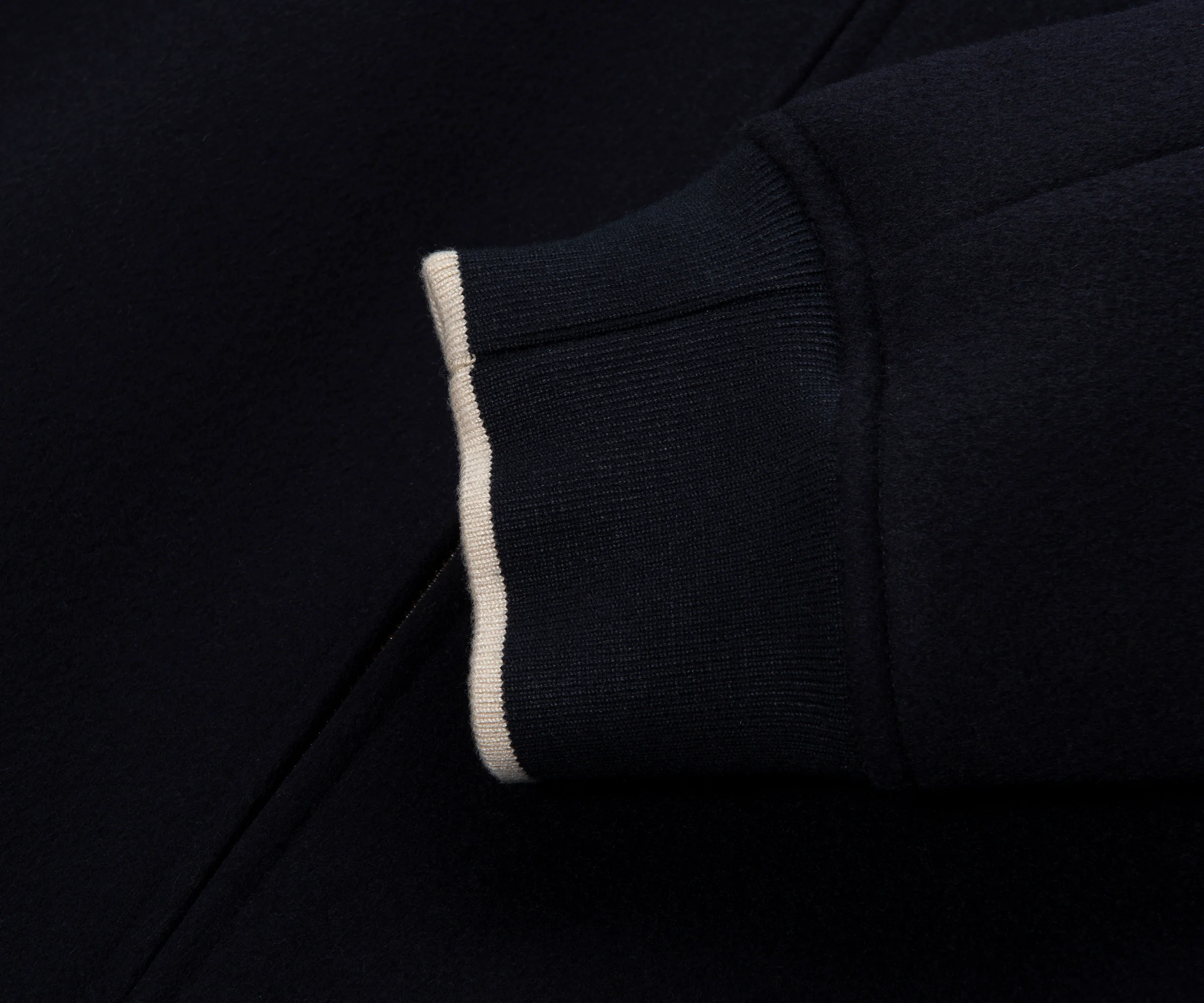 Emporio Armani Navy Heavy Fleece Bomber Sweatshirt - Image 5