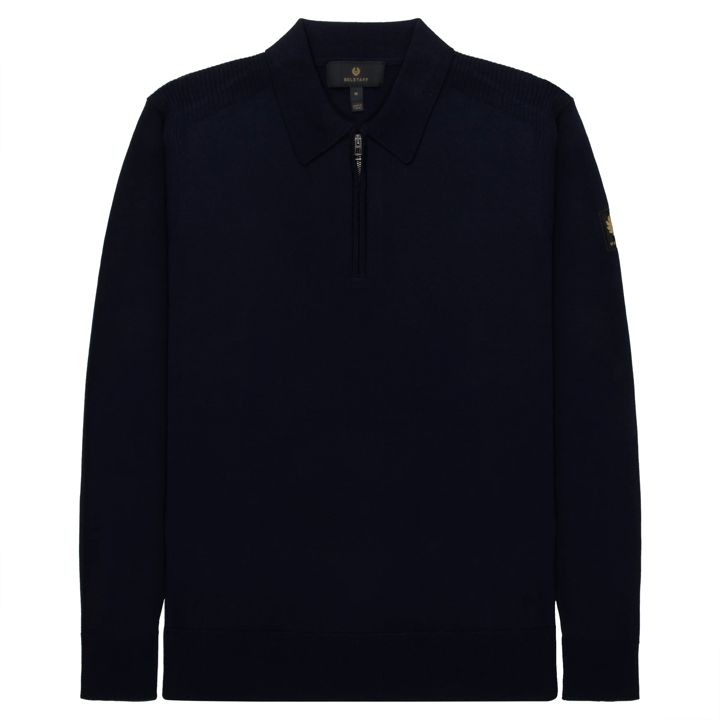 Belstaff Kyle Merino Woll Navy 1/4 Zip Sweater