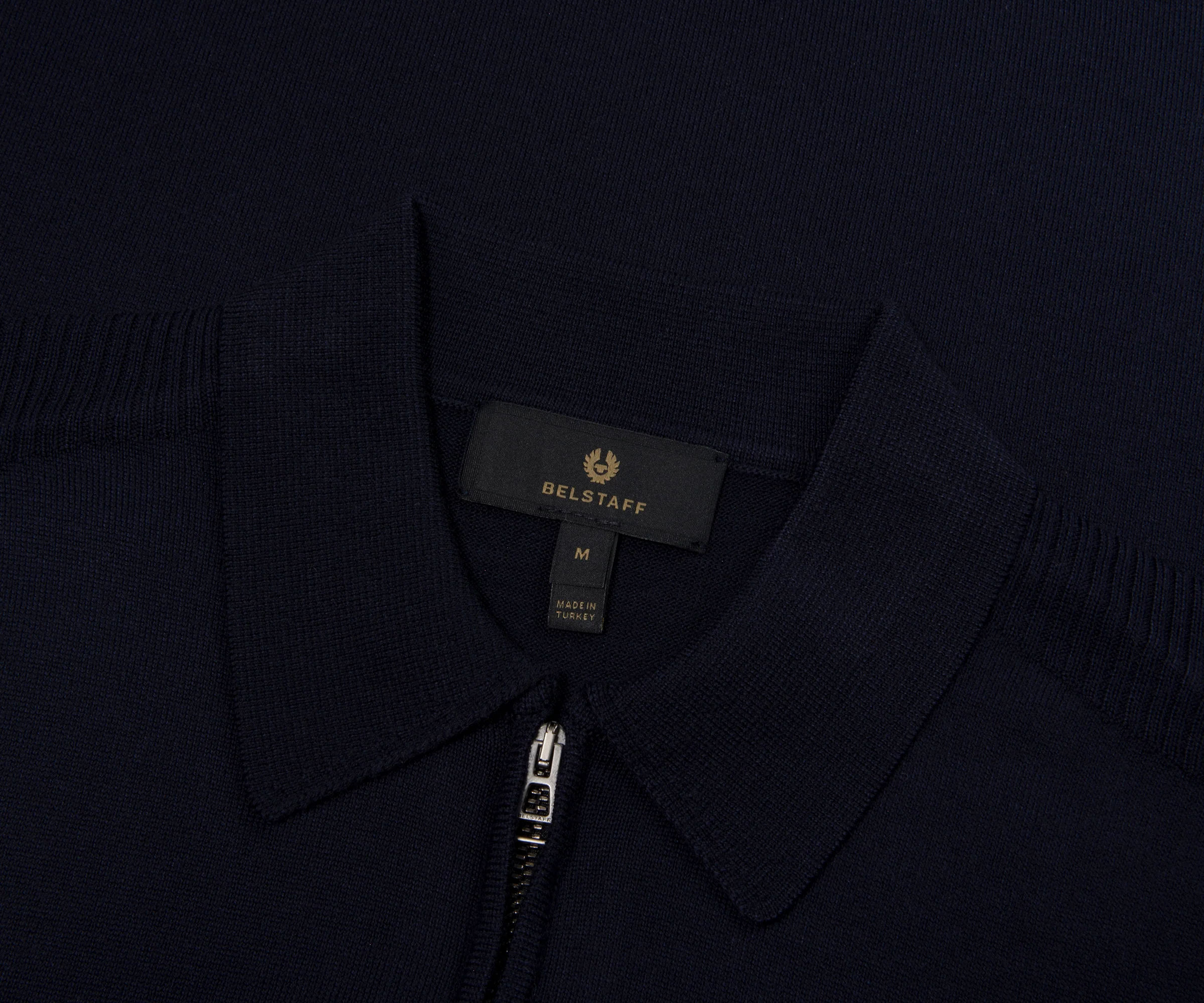 Belstaff Kyle Merino Woll Navy 1/4 Zip Sweater - Image 2