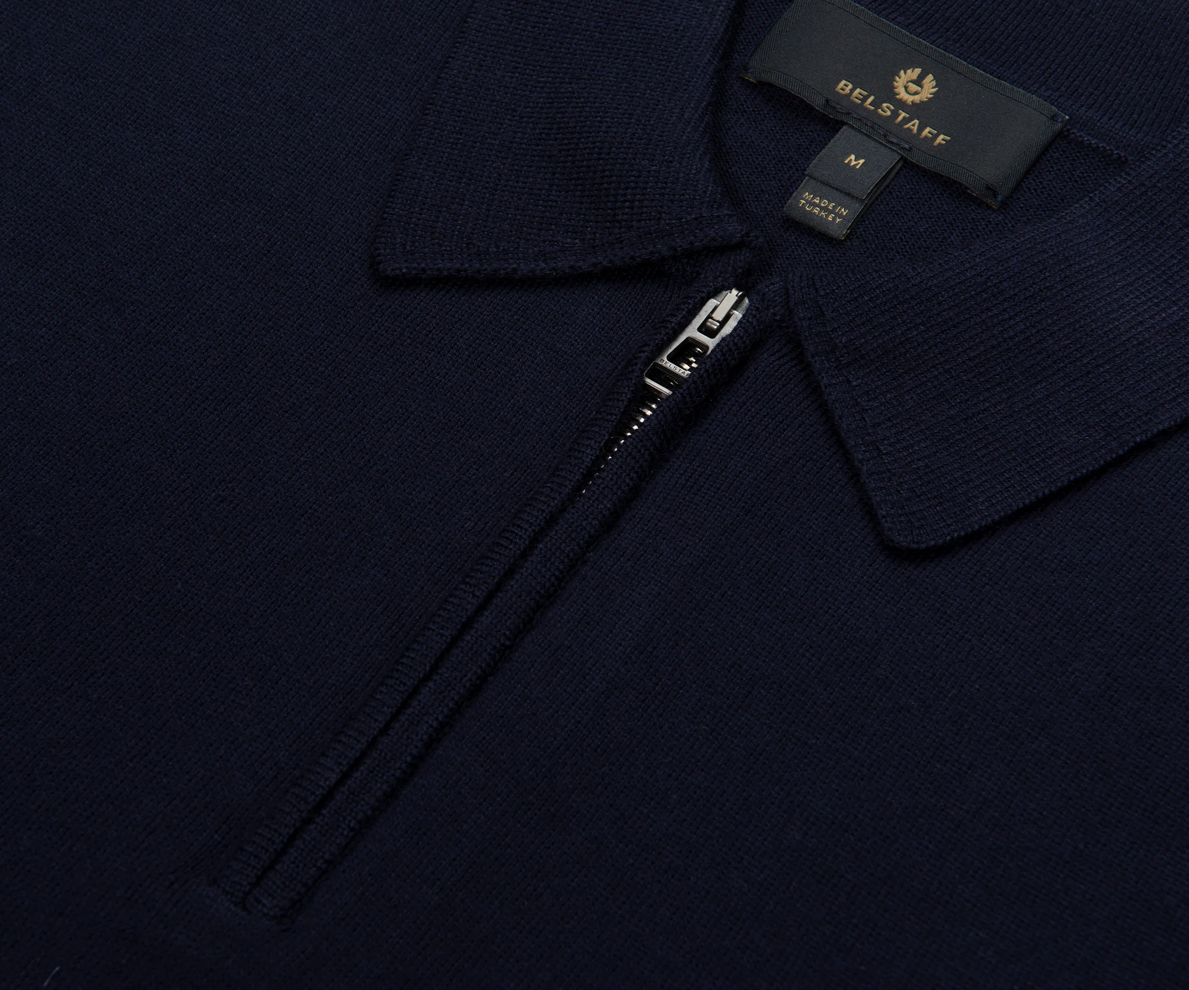 Belstaff Kyle Merino Woll Navy 1/4 Zip Sweater - Image 3