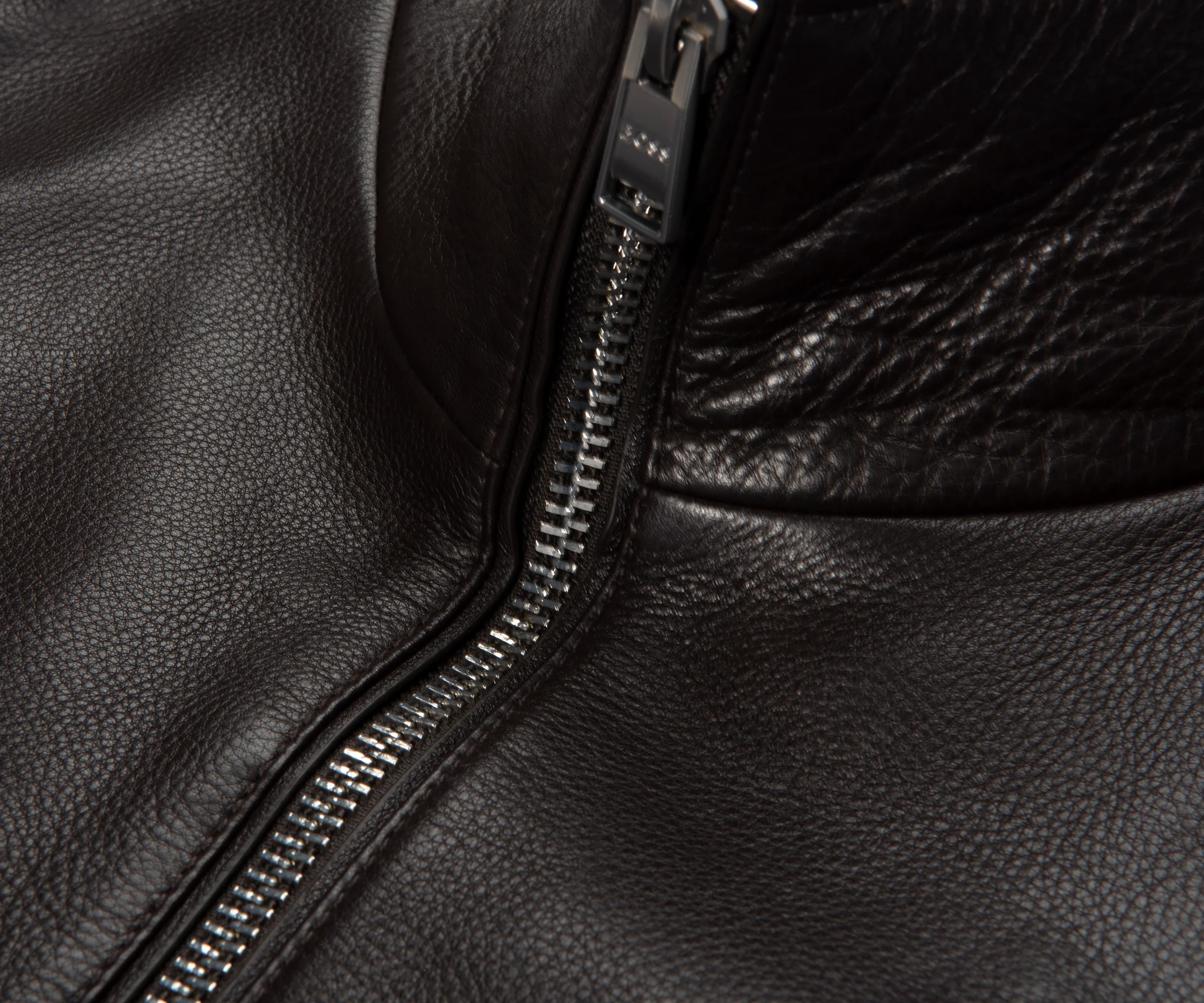 Boss Chocolate C Mander Leather Bomber Jacket - Image 3
