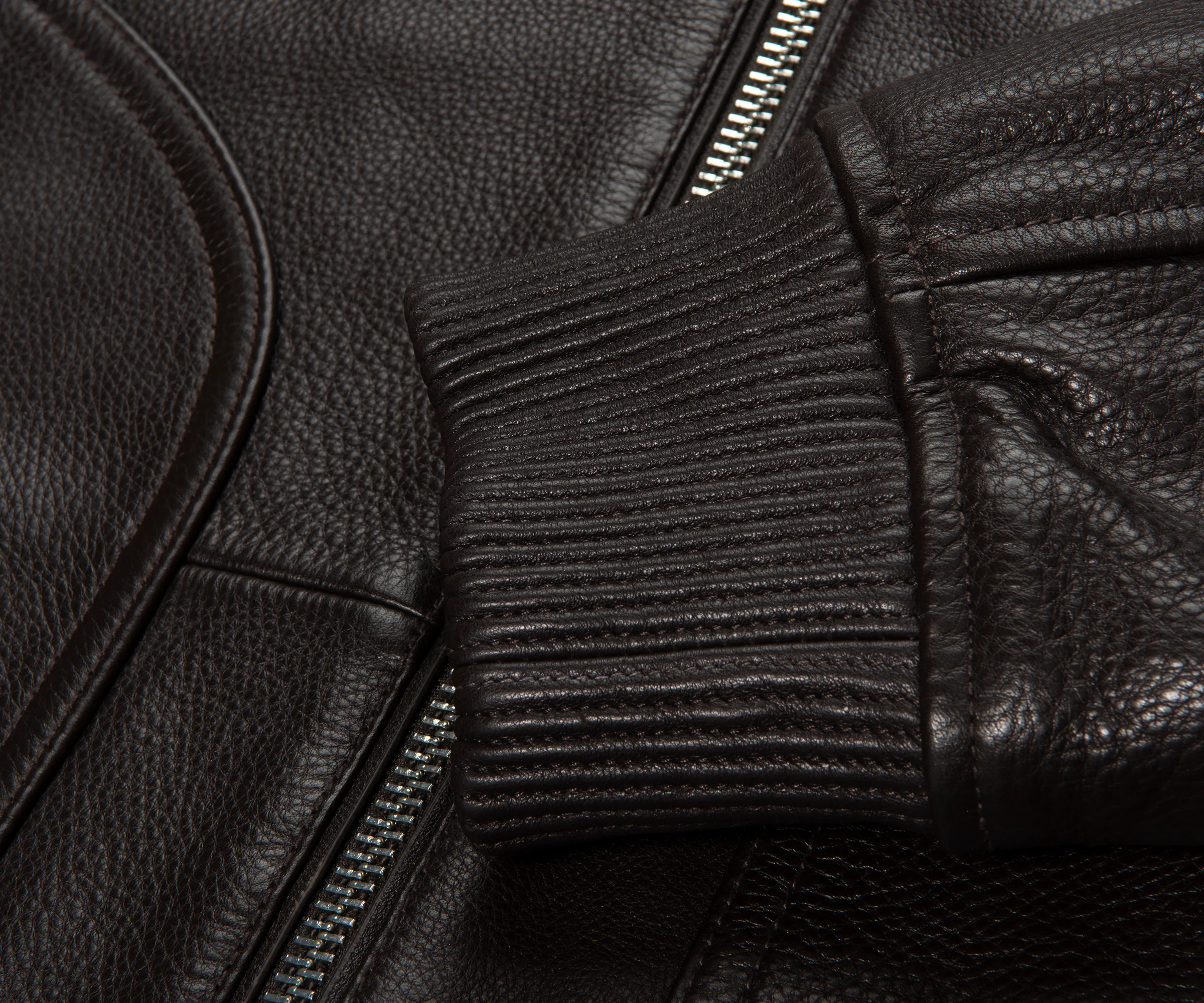 Boss Chocolate C Mander Leather Bomber Jacket - Image 5