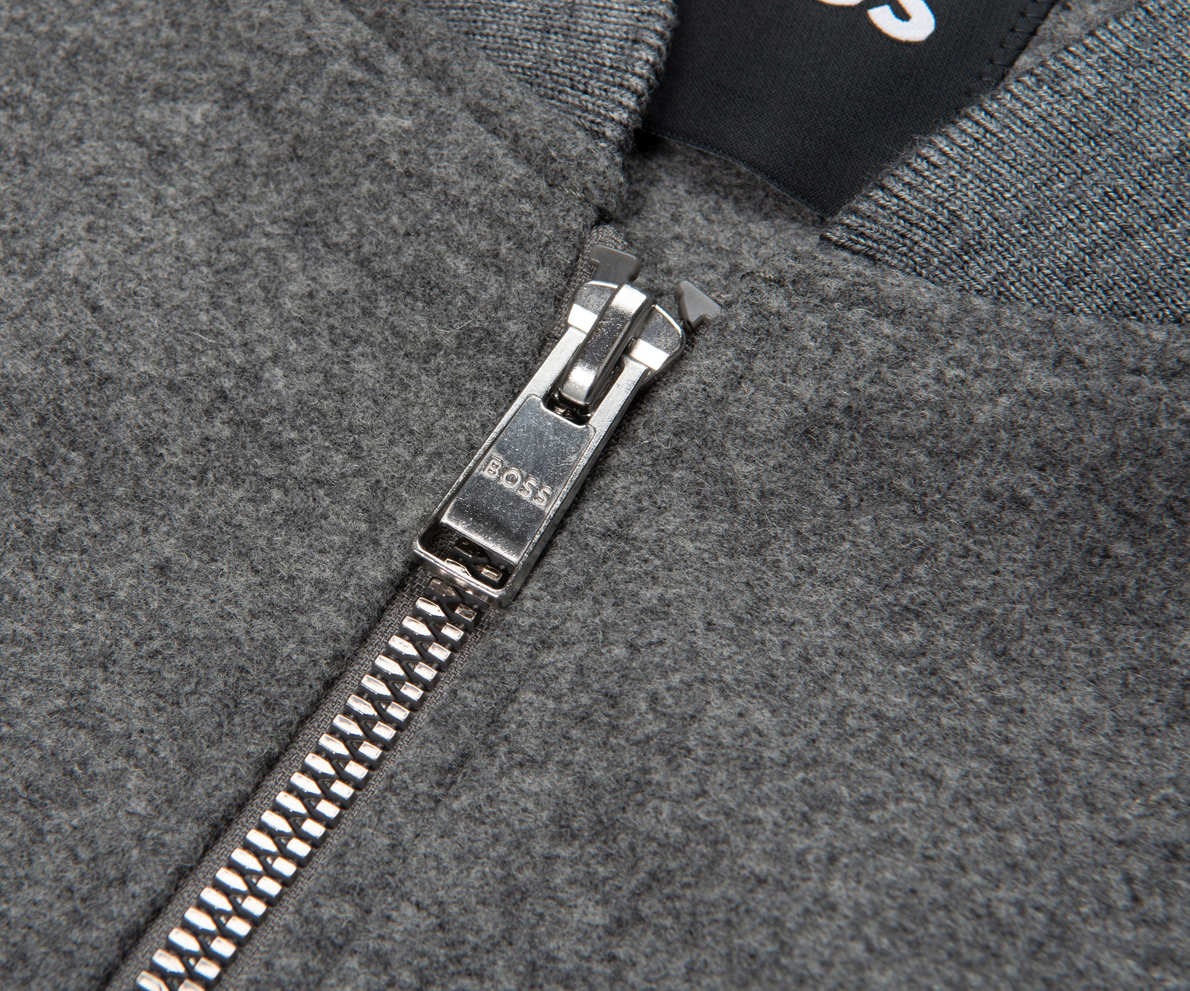 Boss Grey P Hanry Felt Bomber Jacket - Image 3