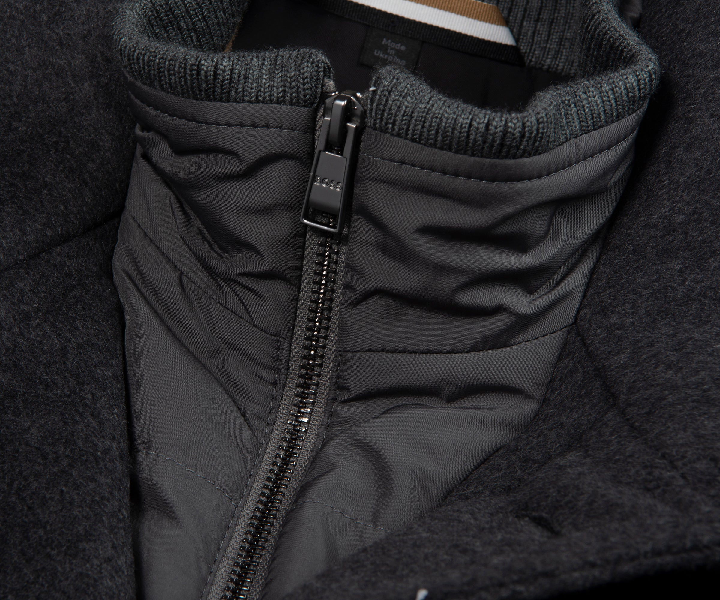 Boss Dark Grey Woolen Overcoat - Image 3
