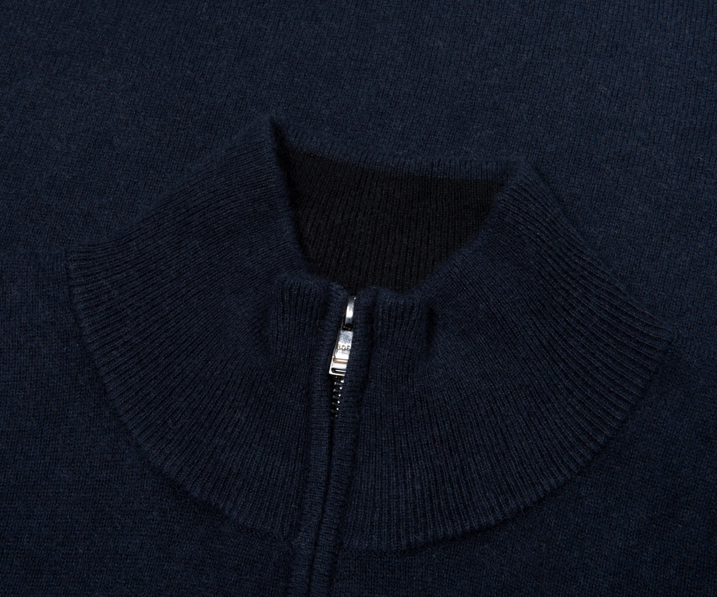 Boss H Hermalo Navy Woolen 1/4 Zip Sweater - Image 2