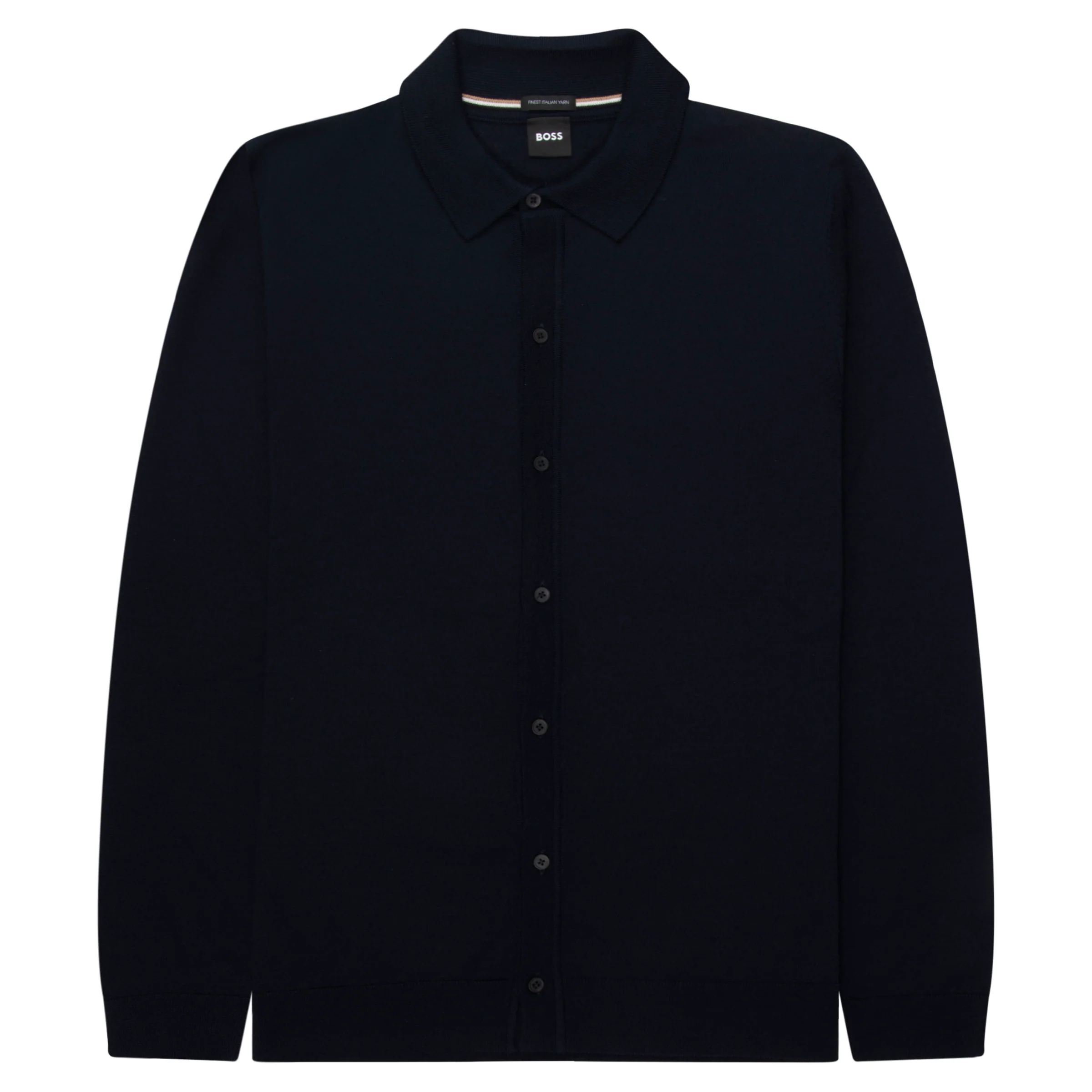 Boss Navy Helbert Full Button LS Polo