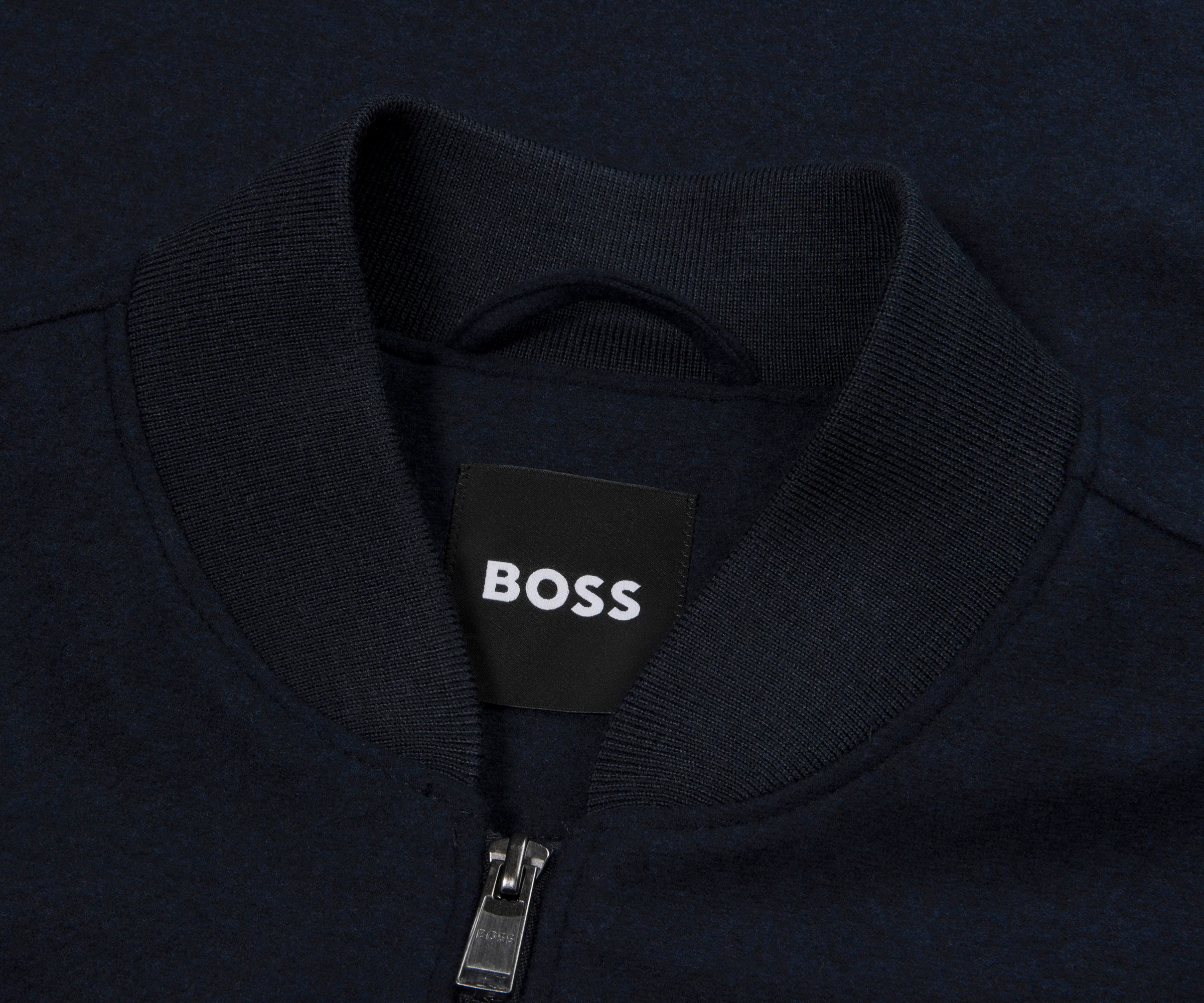 Boss Navy P Hanry Felt Bomber Jacket - Image 2
