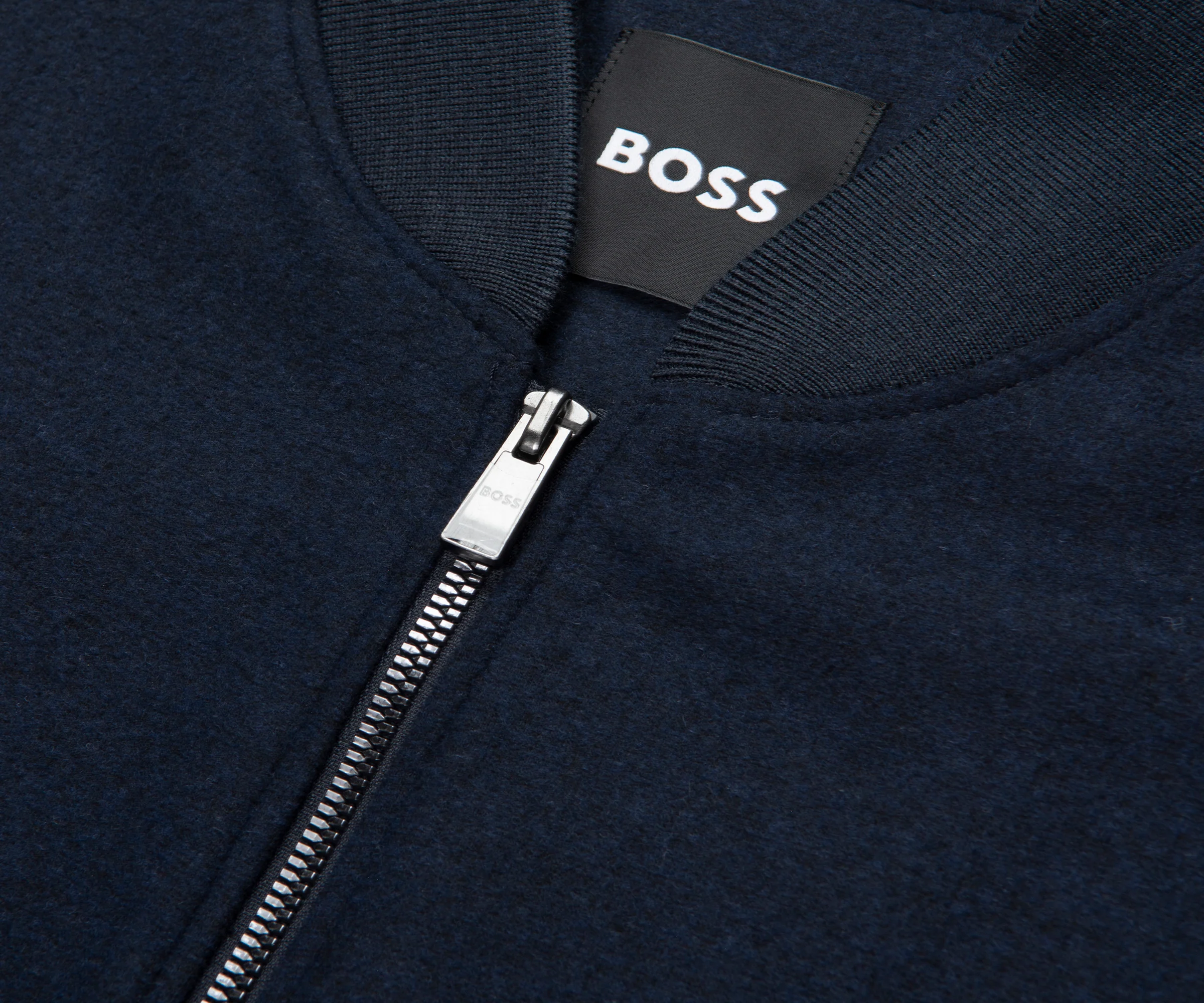 Boss Navy P Hanry Felt Bomber Jacket - Image 3
