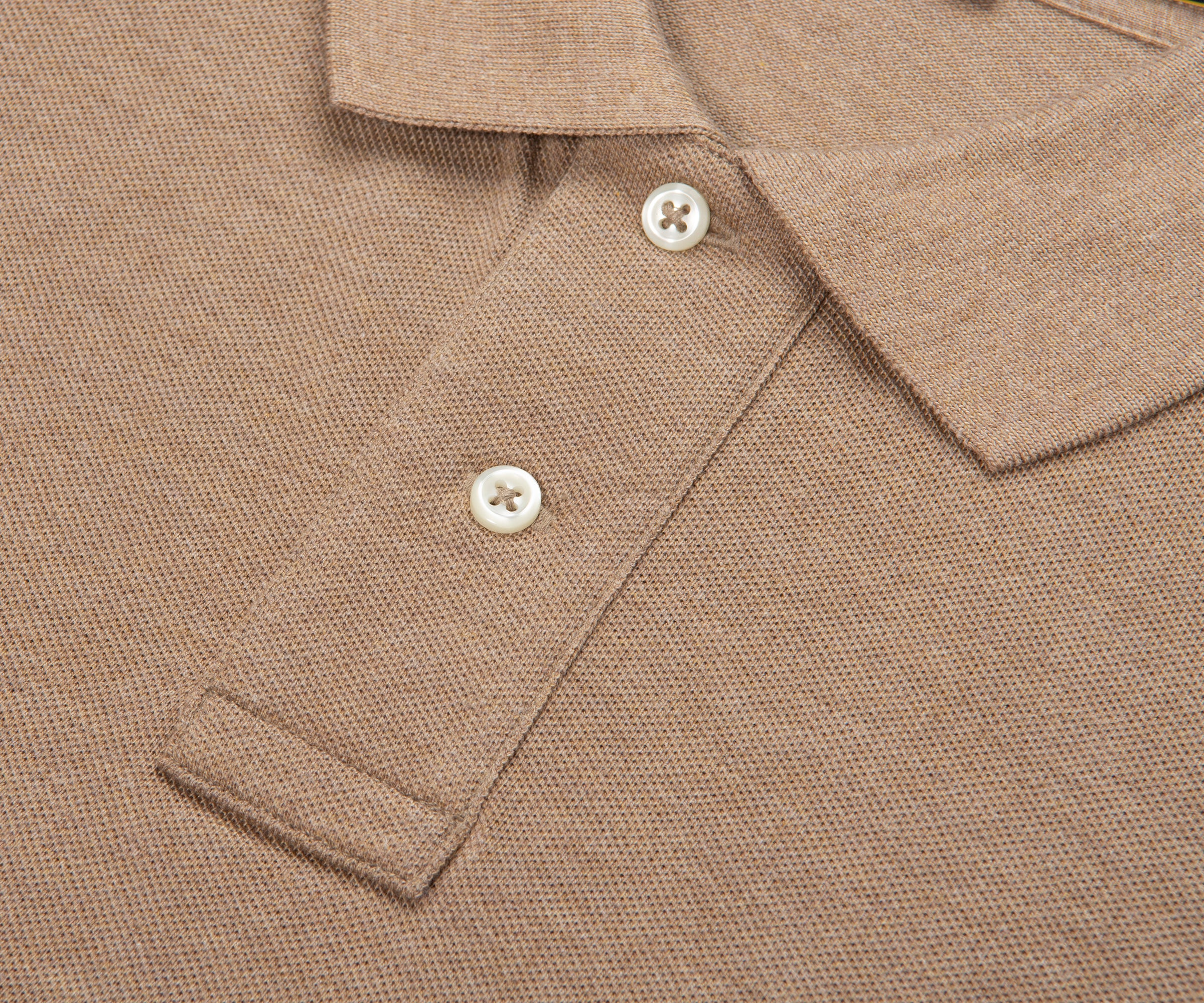 Ralph Lauren Brown Heather Custom Slim Fit Polo Shirt - Image 3