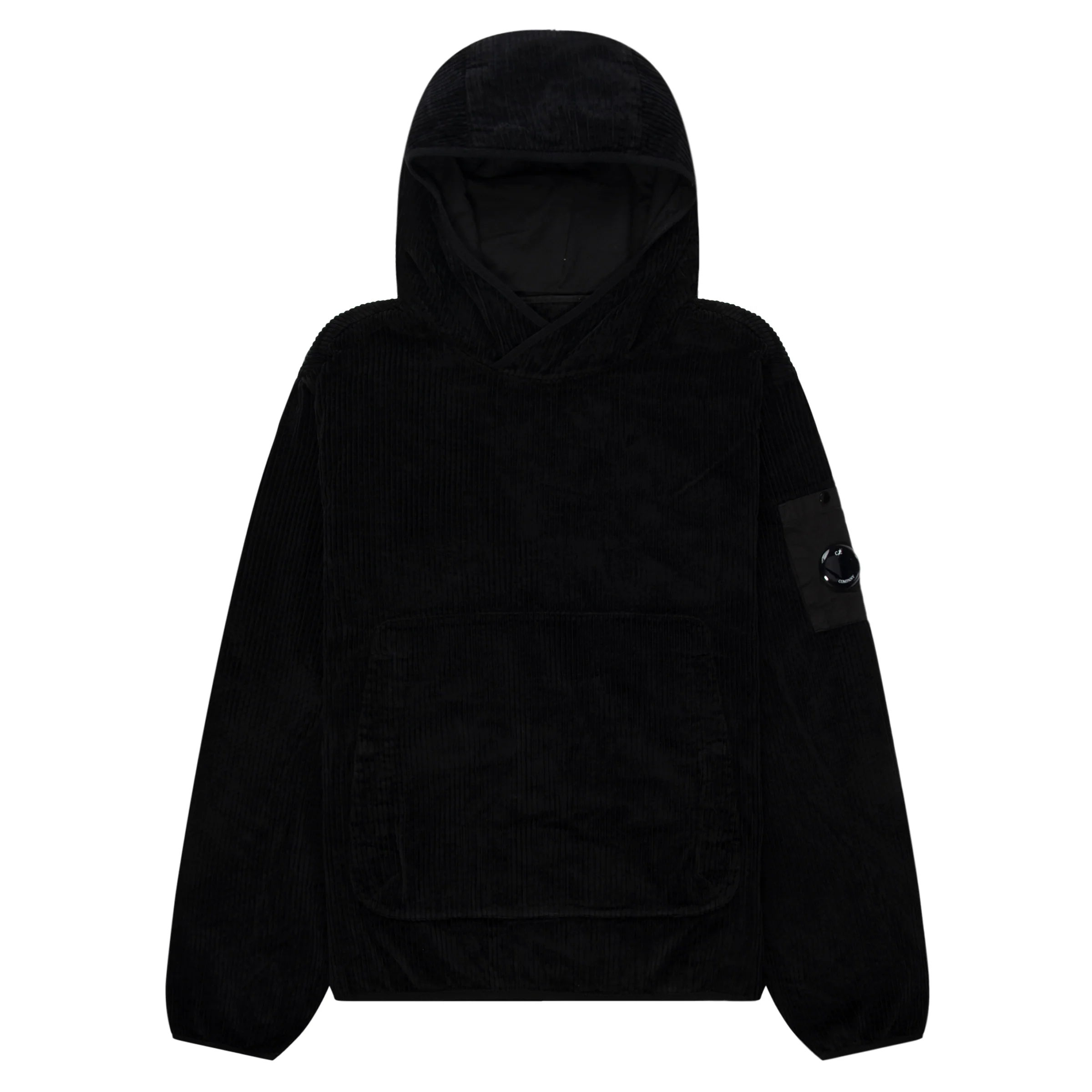 C.P. Company Black Corduroy Goggle Hoodie