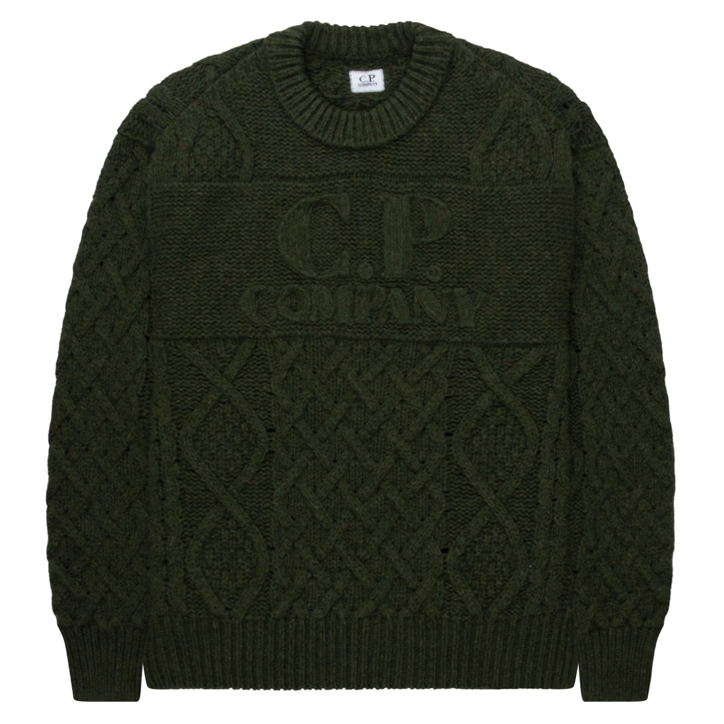 C.P. Company Green Fair Isle Knitted Crewneck