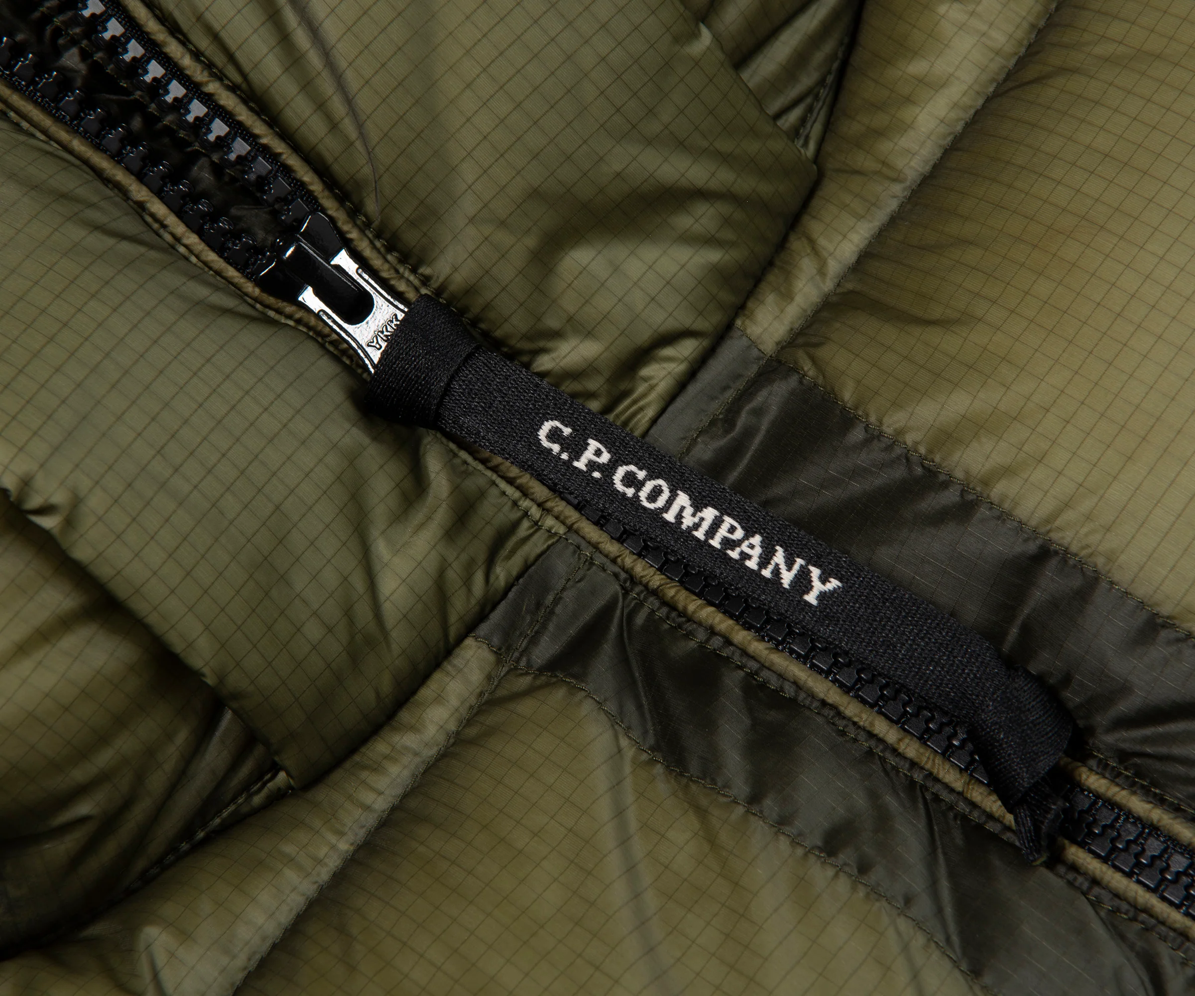 C.P. Company Green Merino Wool Goggle Hooded Puffer Jacket - Image 5