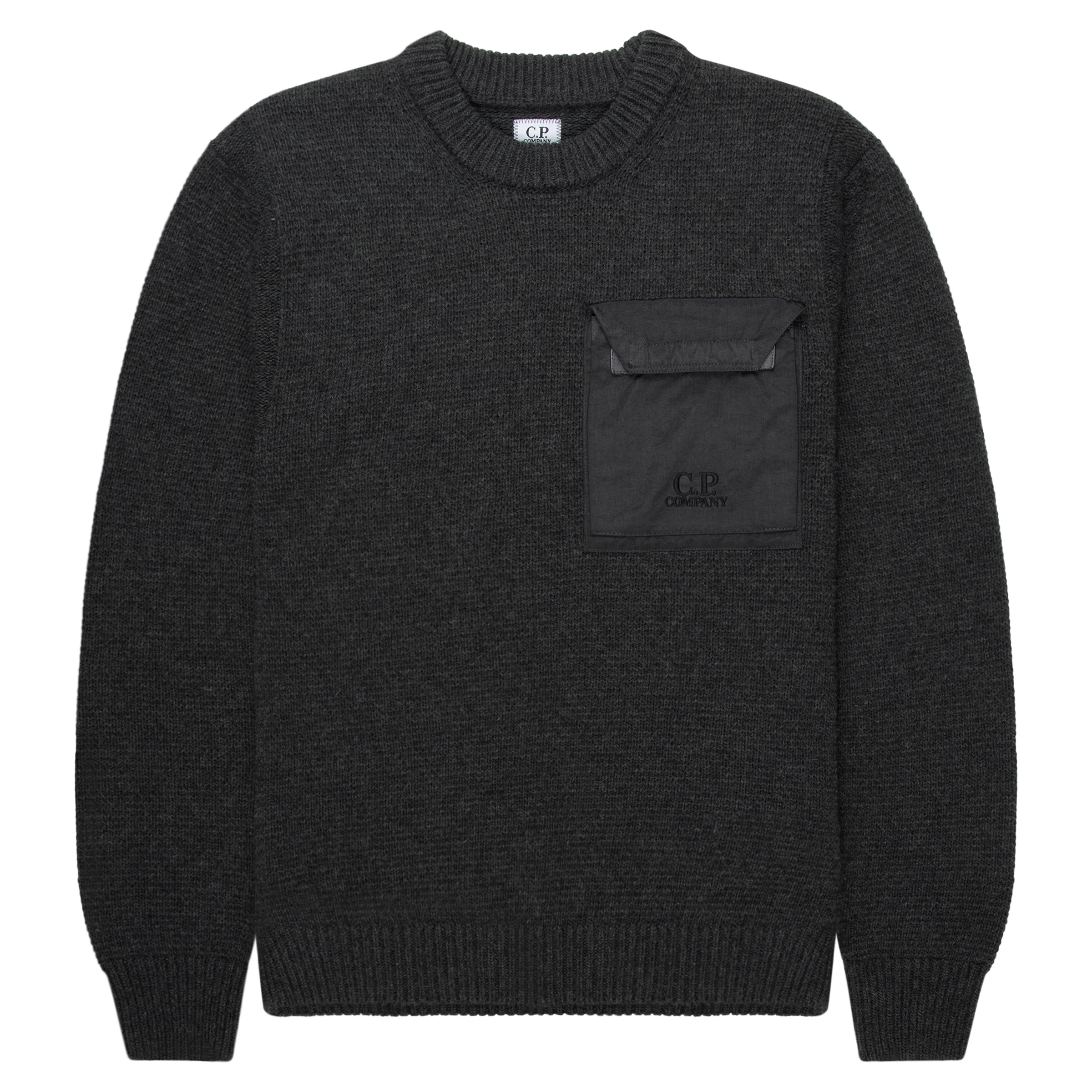 C.P. Company Grey Chest Pocket Knitted Sweater