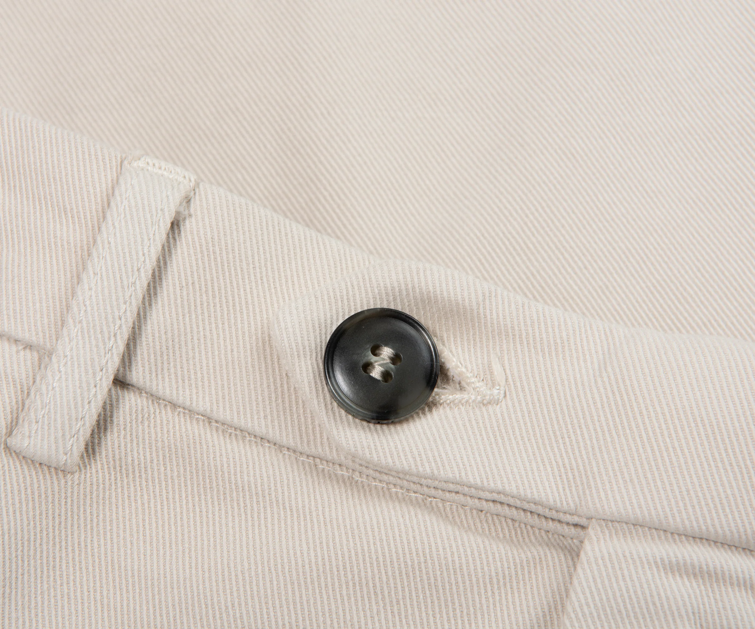 Canali Cream Soft Cotton Trousers - Image 2