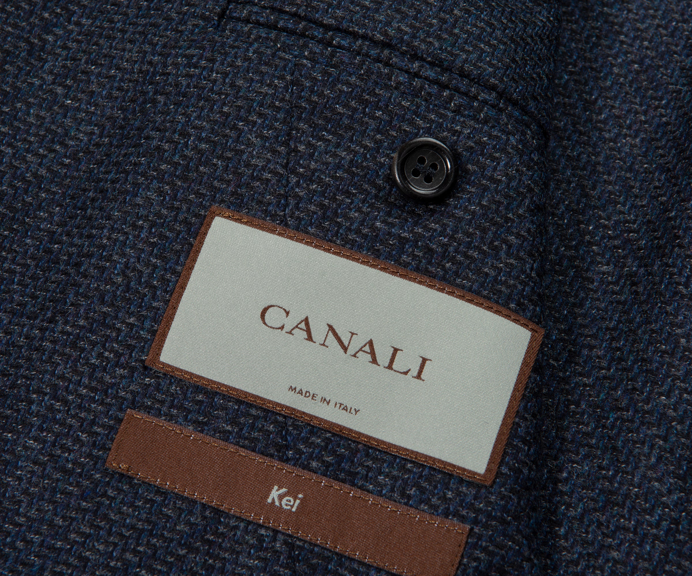 Canali Navy Kei Style Soft Wool Blazer Jacket - Image 4